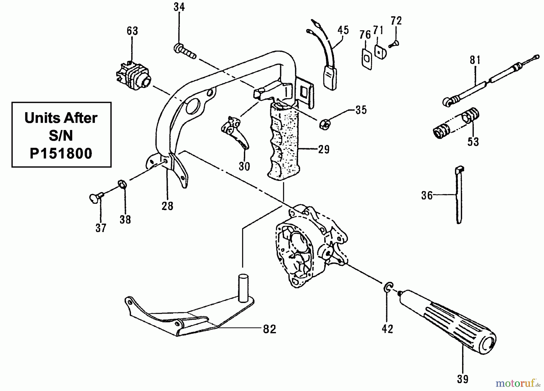  Tanaka Erdbohrer TED-262DH - Tanaka Portable Gas Drill Handles & Throttle (Units After S/N P151800)