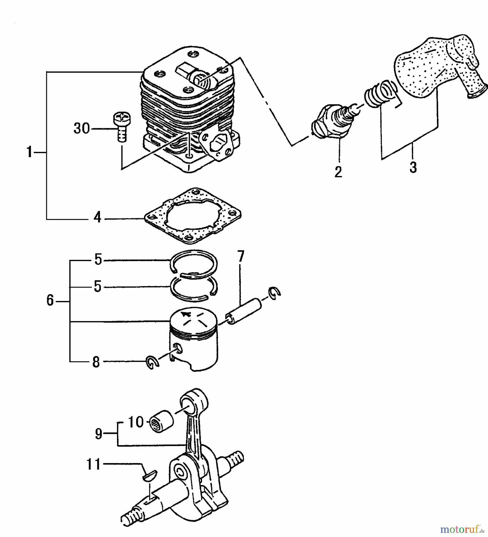 Tanaka Erdbohrer TED-262HS - Tanaka High Speed Concrete Coring Drill Cylinder, Piston & Crankshaft