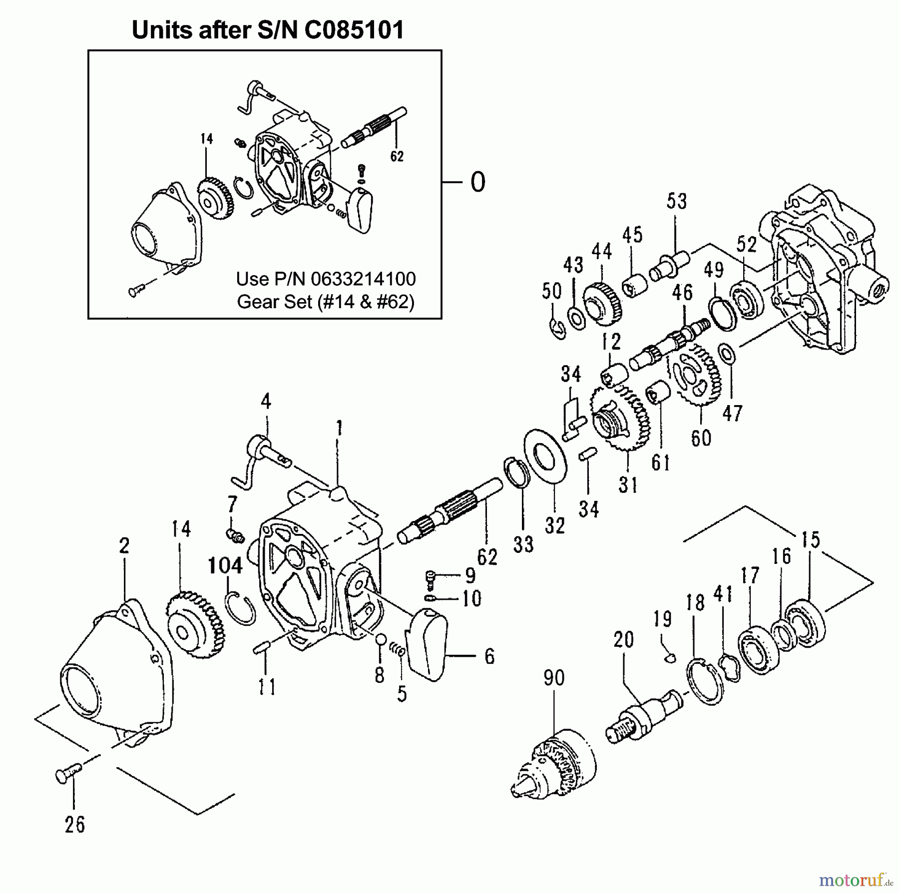 Tanaka Erdbohrer TED-262R - Tanaka Engine Drill W/Reverse Gear Case