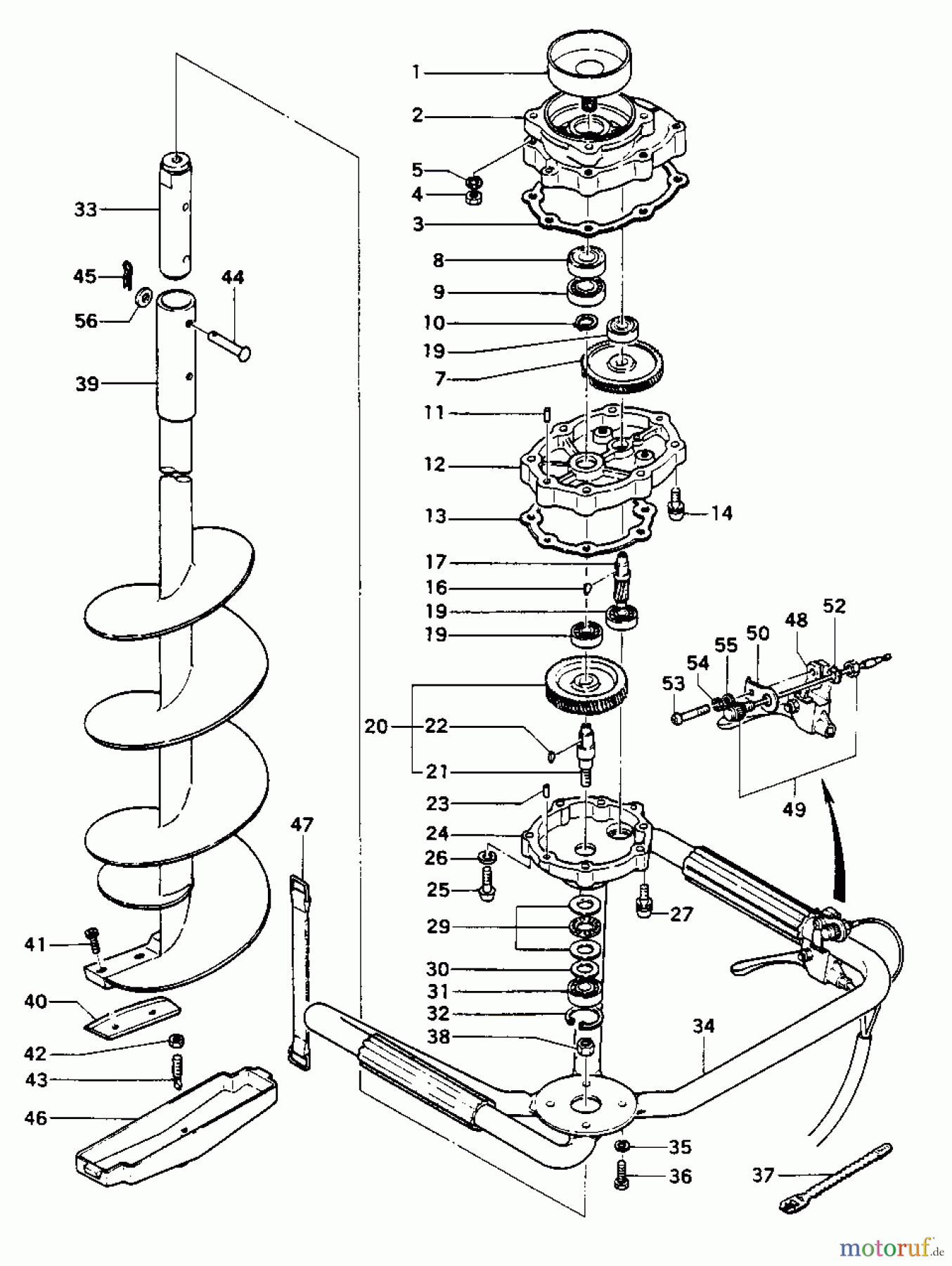 Tanaka Erdbohrer TIA-302 - Tanaka Power Auger Gear Case & Handle