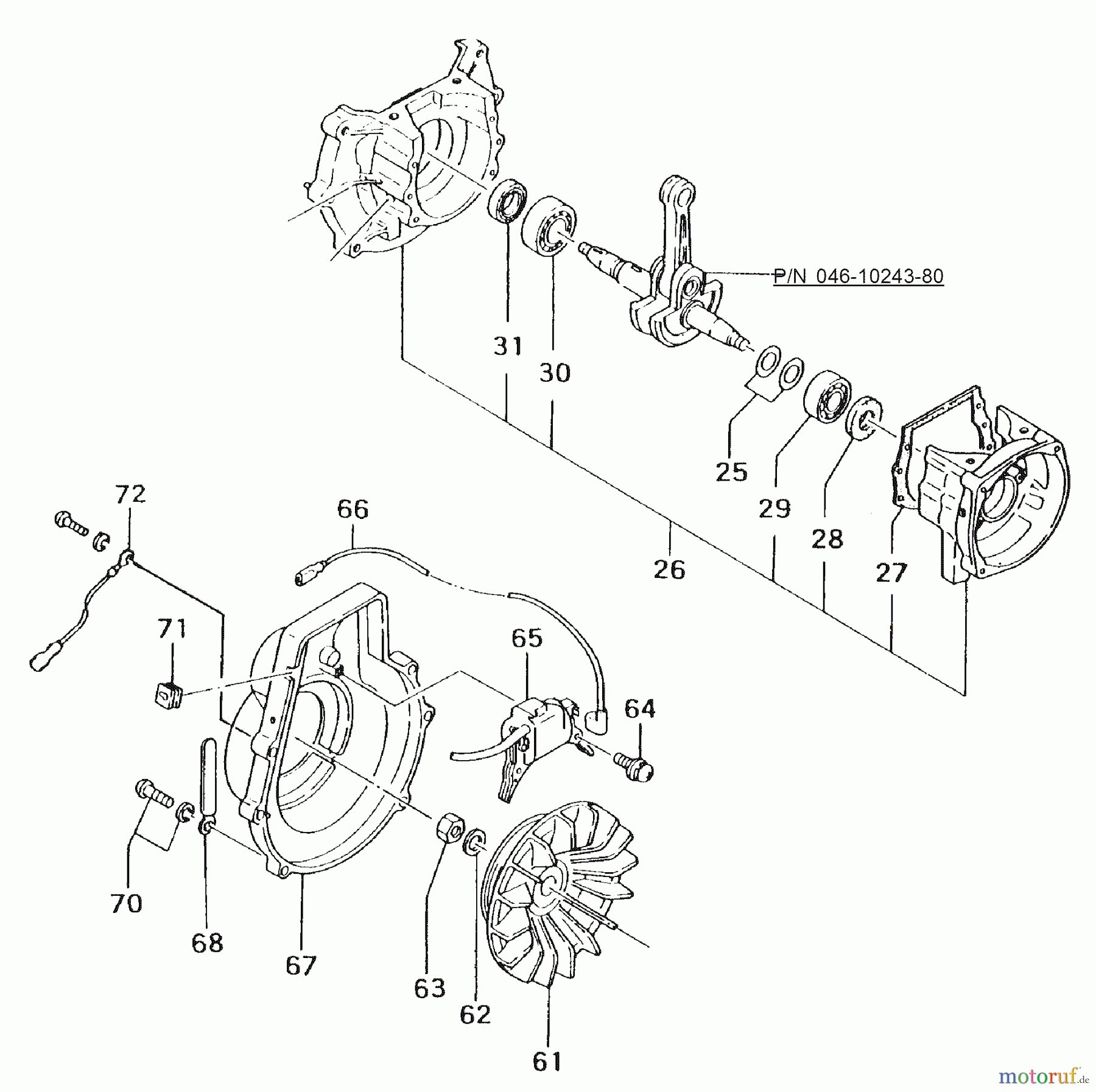 Tanaka Kantenschneider TLE-550 - Tanaka Walk-Behind Edger Crankcase, Crankshaft, Magneto