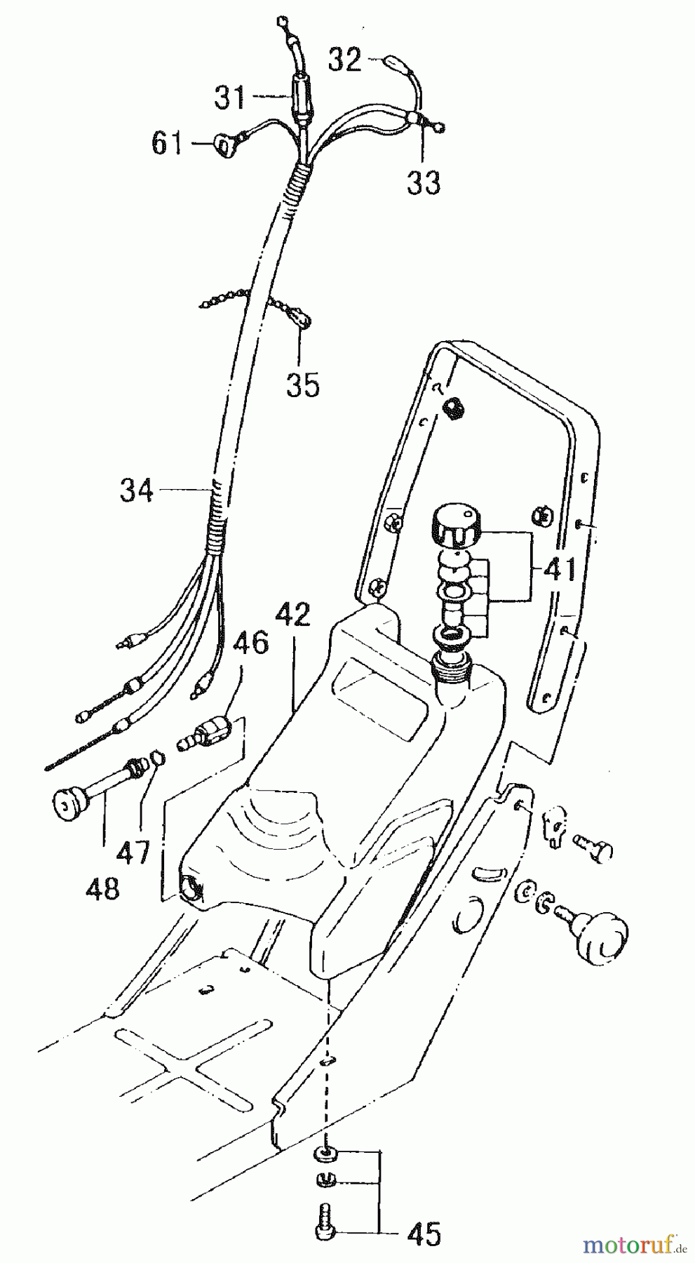 Tanaka Kantenschneider TLE-550 - Tanaka Walk-Behind Edger Fuel Tank, Wiring Harness