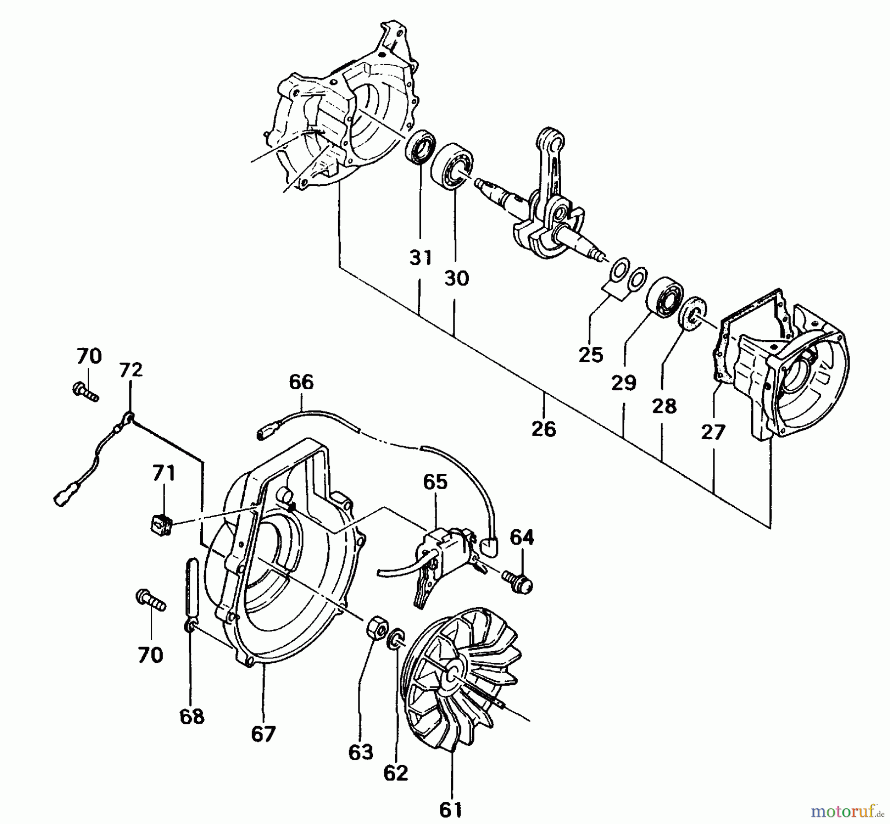 Tanaka Kantenschneider TLE-600 - Tanaka Walk-Behind Edger Crankcase, Flywheel & Ignition