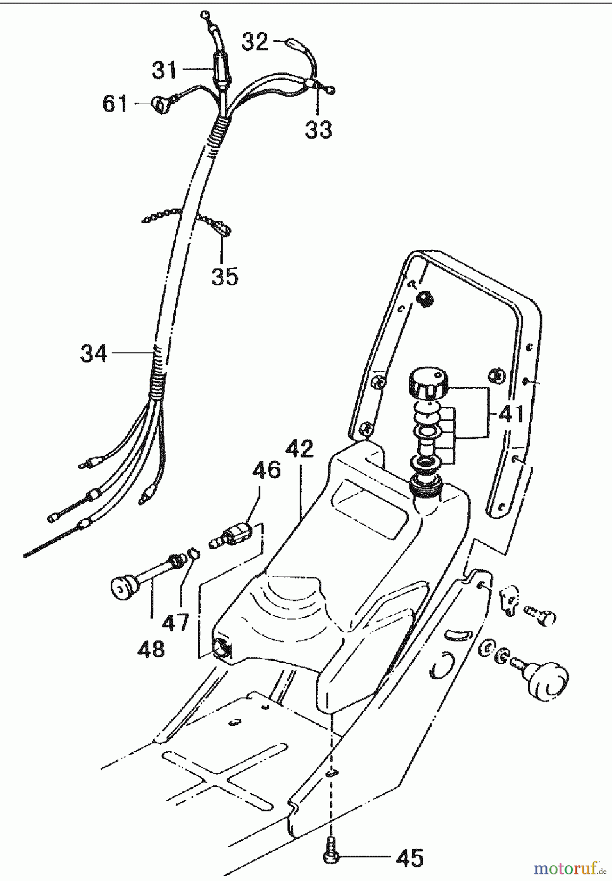 Tanaka Kantenschneider TLE-600 - Tanaka Walk-Behind Edger Fuel Tank & Control Wires