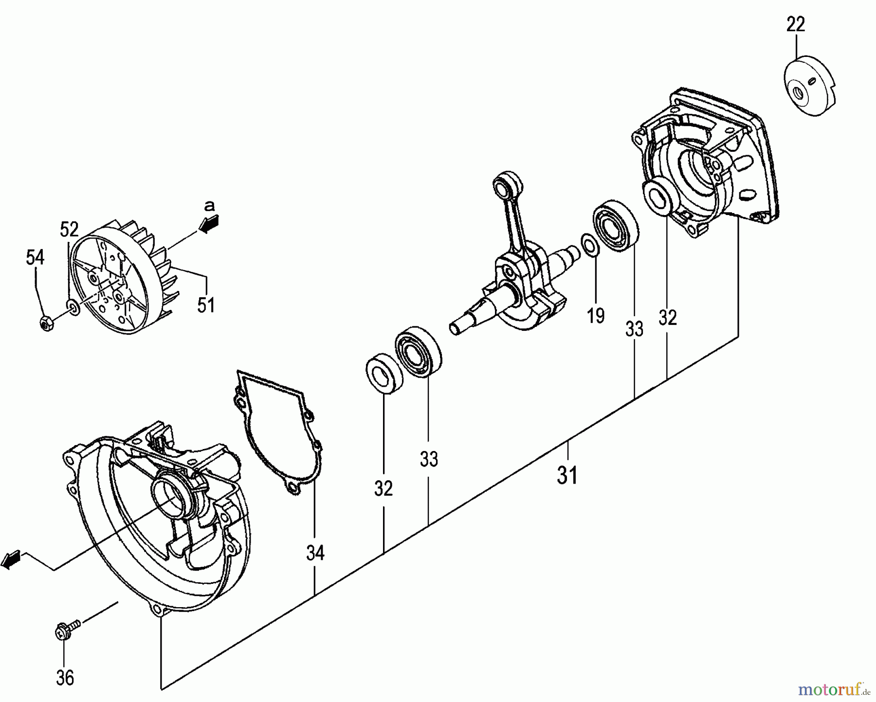  Tanaka Kantenschneider TPE-250PF - Tanaka Portable Edger Crankcase, Flywheel, Pulley