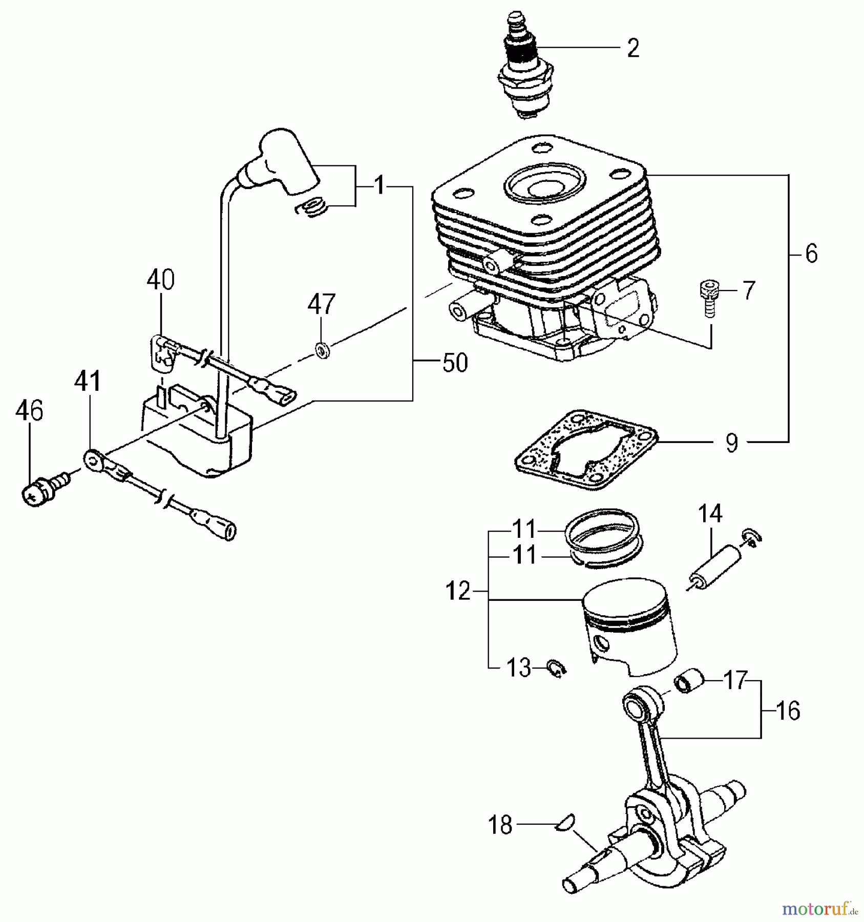  Tanaka Motoren PF-2500 - Tanaka Utility / Scooter Engine Cylinder, Piston, Crankshaft, Ignition