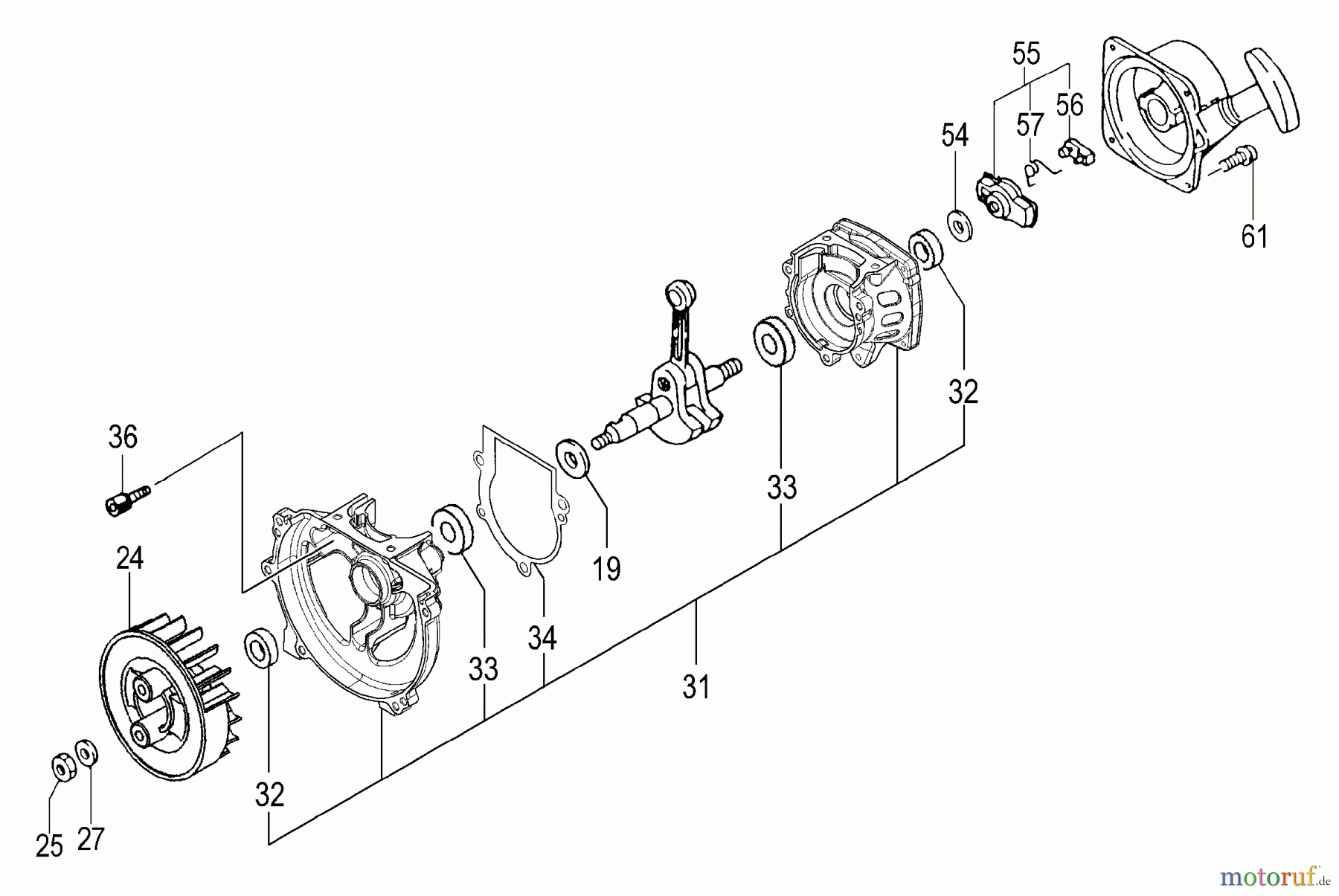  Tanaka Motoren PF-3000 - Tanaka Utility / Scooter Engine Crankcase & Flywheel