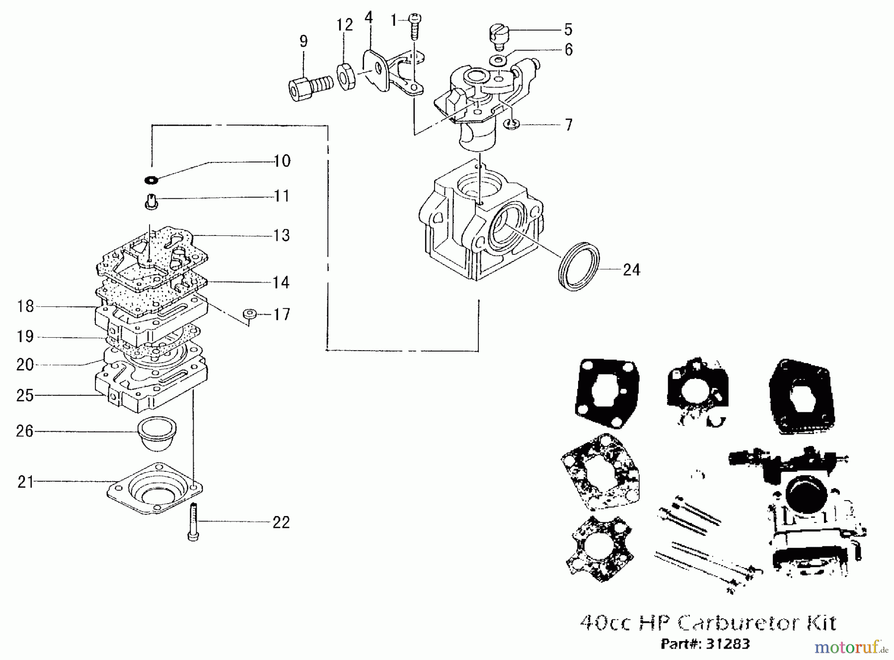Tanaka Motoren PF-4000 - Tanaka Utility / Scooter Engine Carburetor