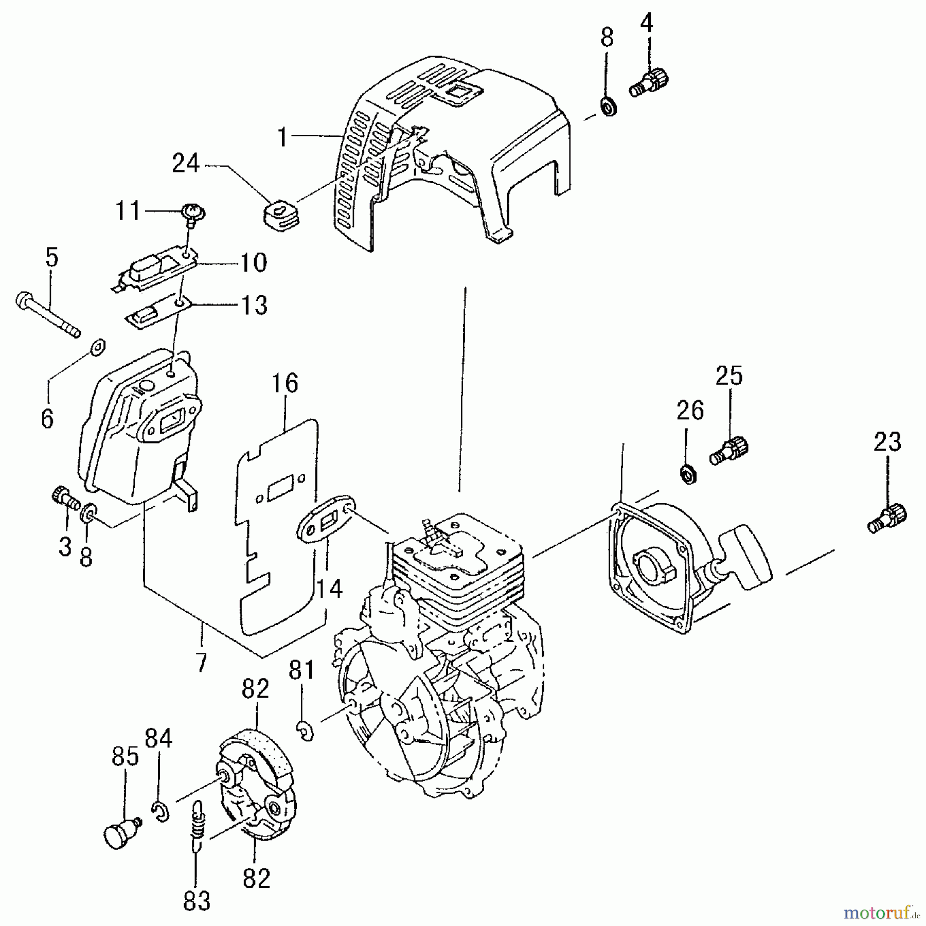 Tanaka Motoren PF-4010 - Tanaka Utility / Scooter Engine W/O Fuel Tank Muffler, Muffler Cover