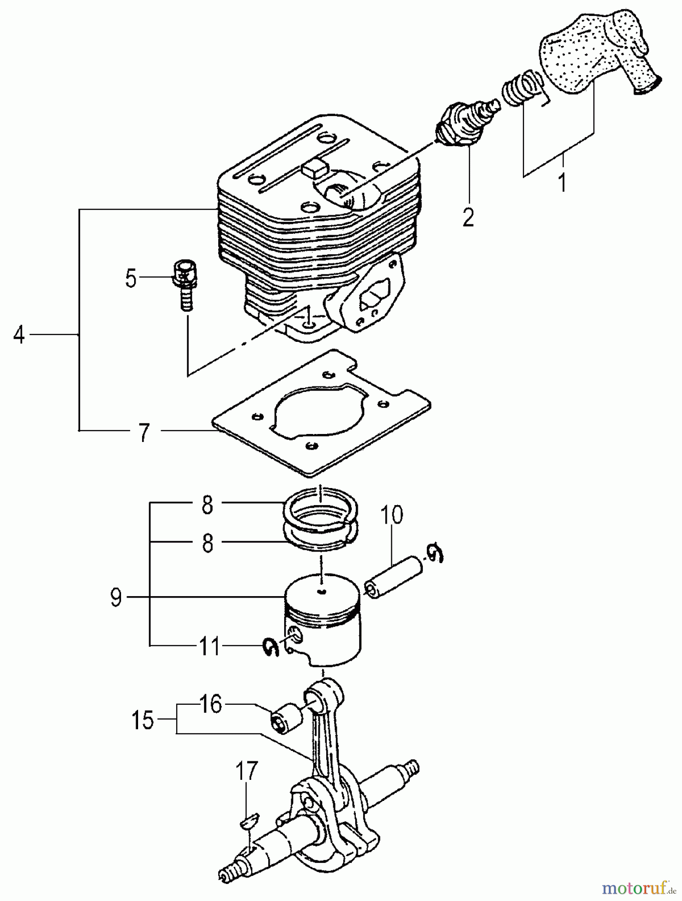  Tanaka Motoren TC-355 - Tanaka Utility / Scooter Engine Cylinder, Piston, Crankshaft
