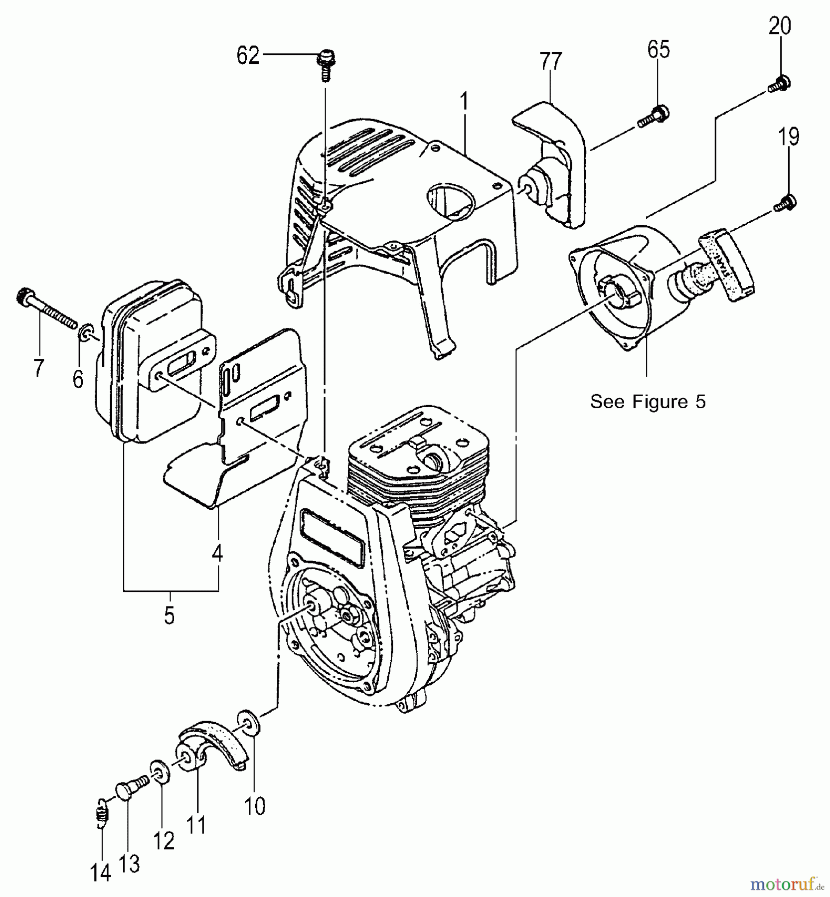  Tanaka Motoren TC-355 - Tanaka Utility / Scooter Engine Muffler, Clutch