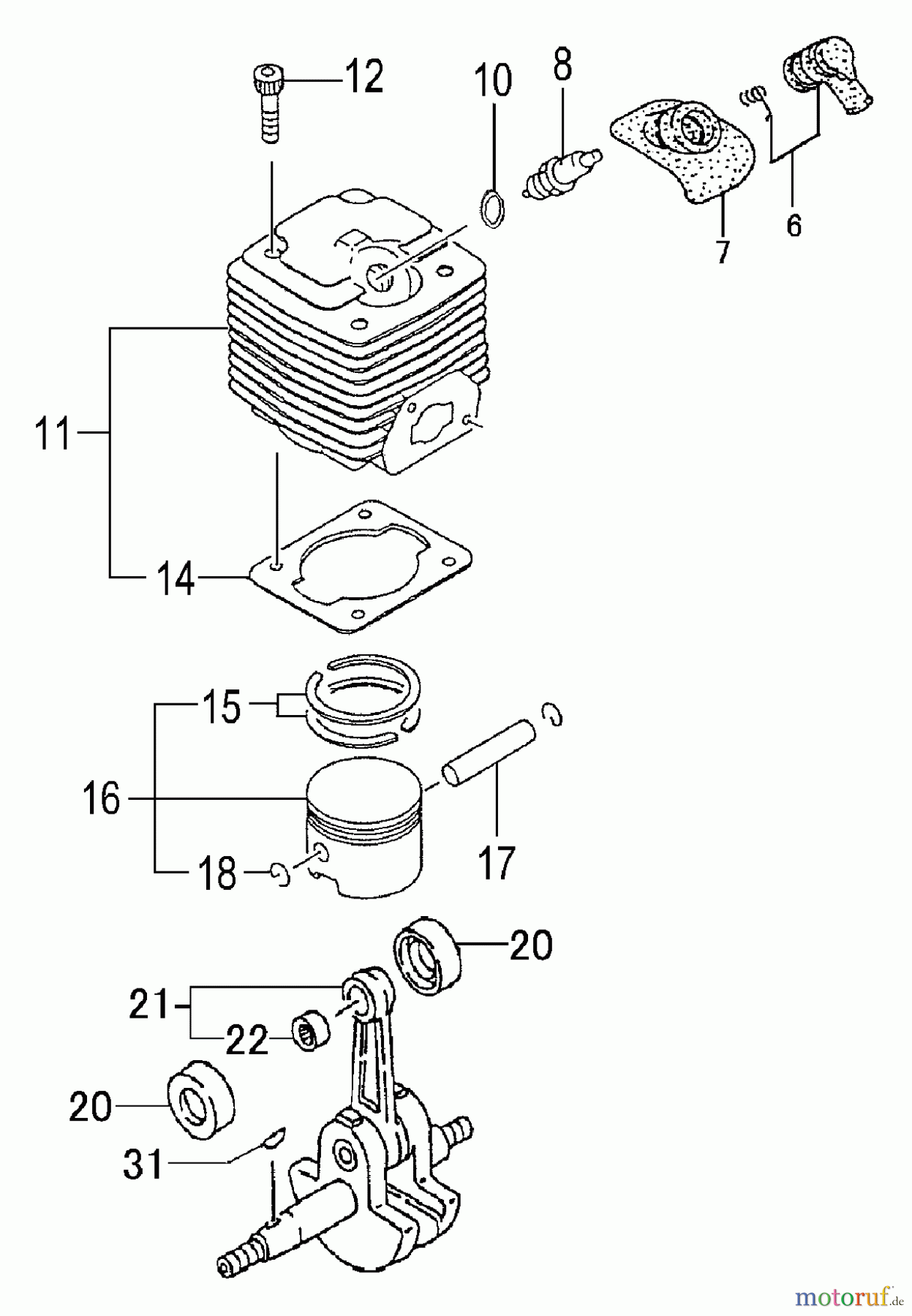  Tanaka Motoren TC-47R - Tanaka Utility / Scooter Engine Cylinder, Piston