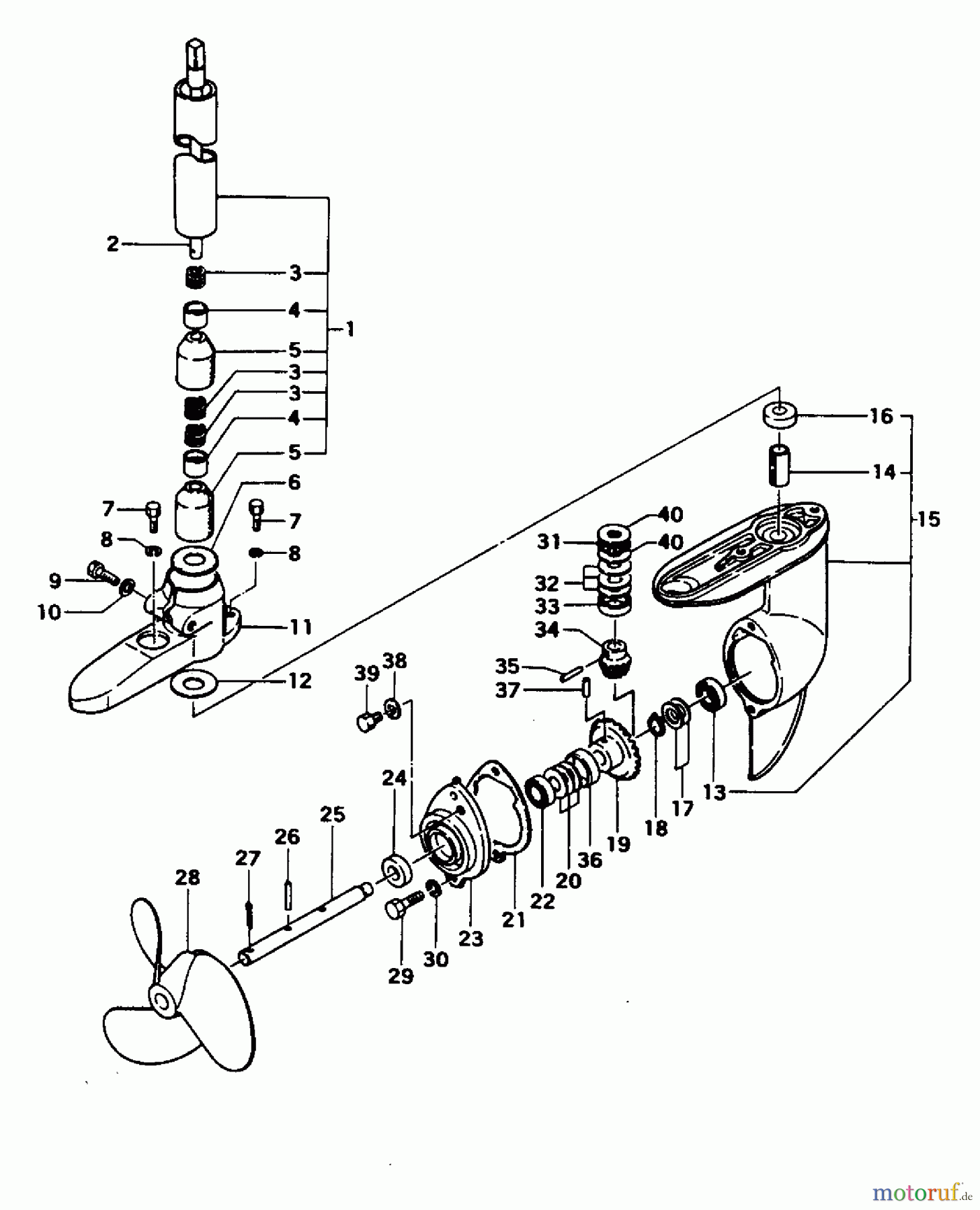  Tanaka Botsmotoren TOB-175 - Tanaka 1.75HP Outboard Motor Drive Shaft Pipe & Gear Case