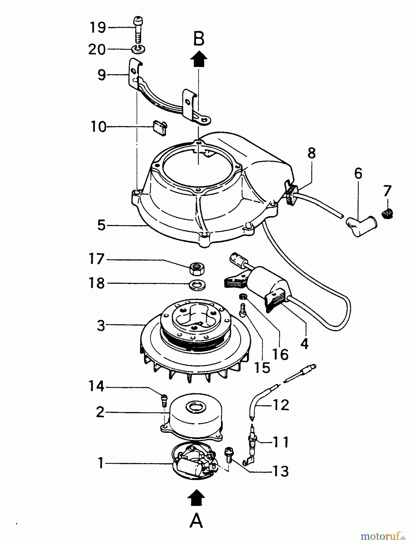 Tanaka Botsmotoren TOB-25 - Tanaka 2.5HP Outboard Motor Fan & Flywheel Magneto