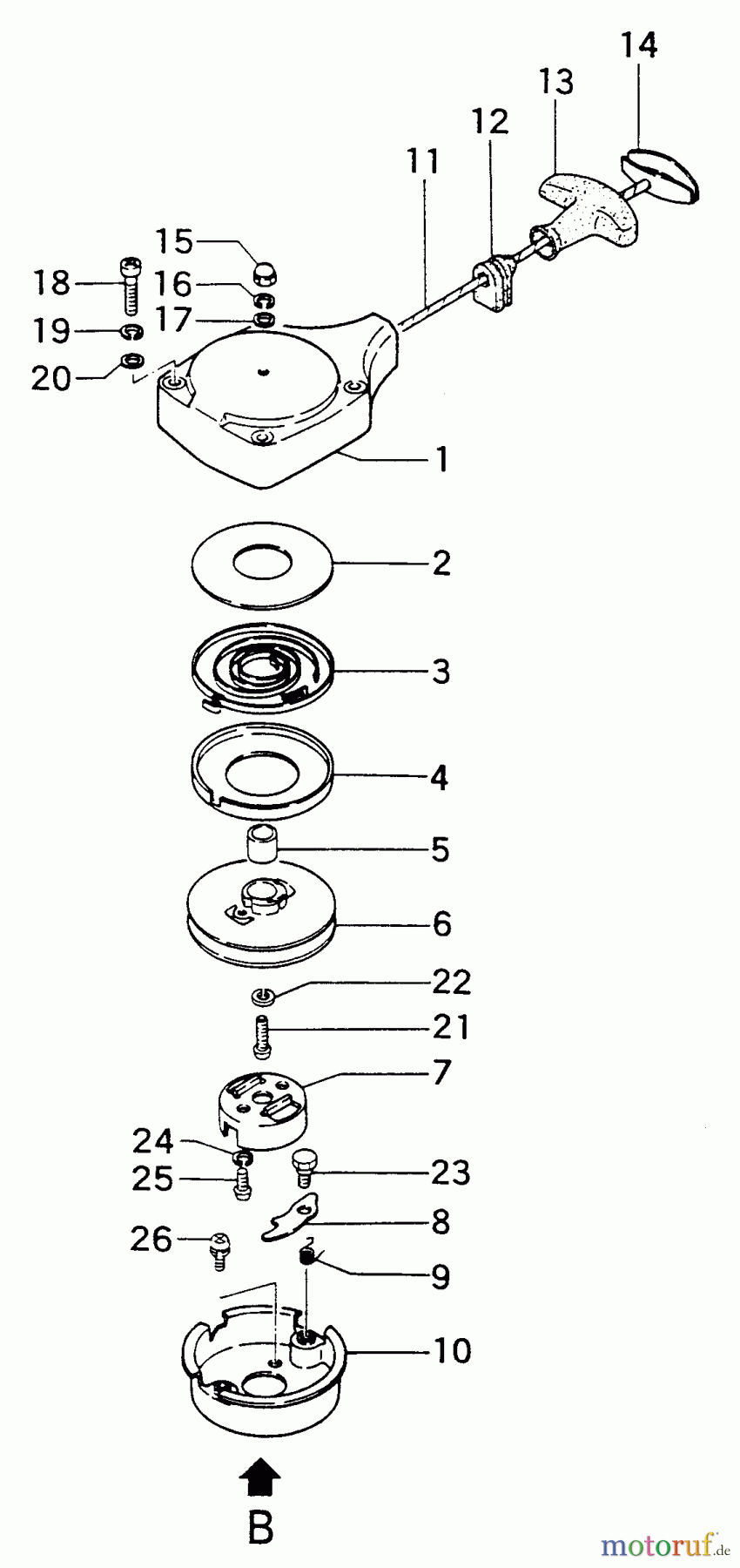 Tanaka Botsmotoren TOB-25 - Tanaka 2.5HP Outboard Motor Recoil Starter