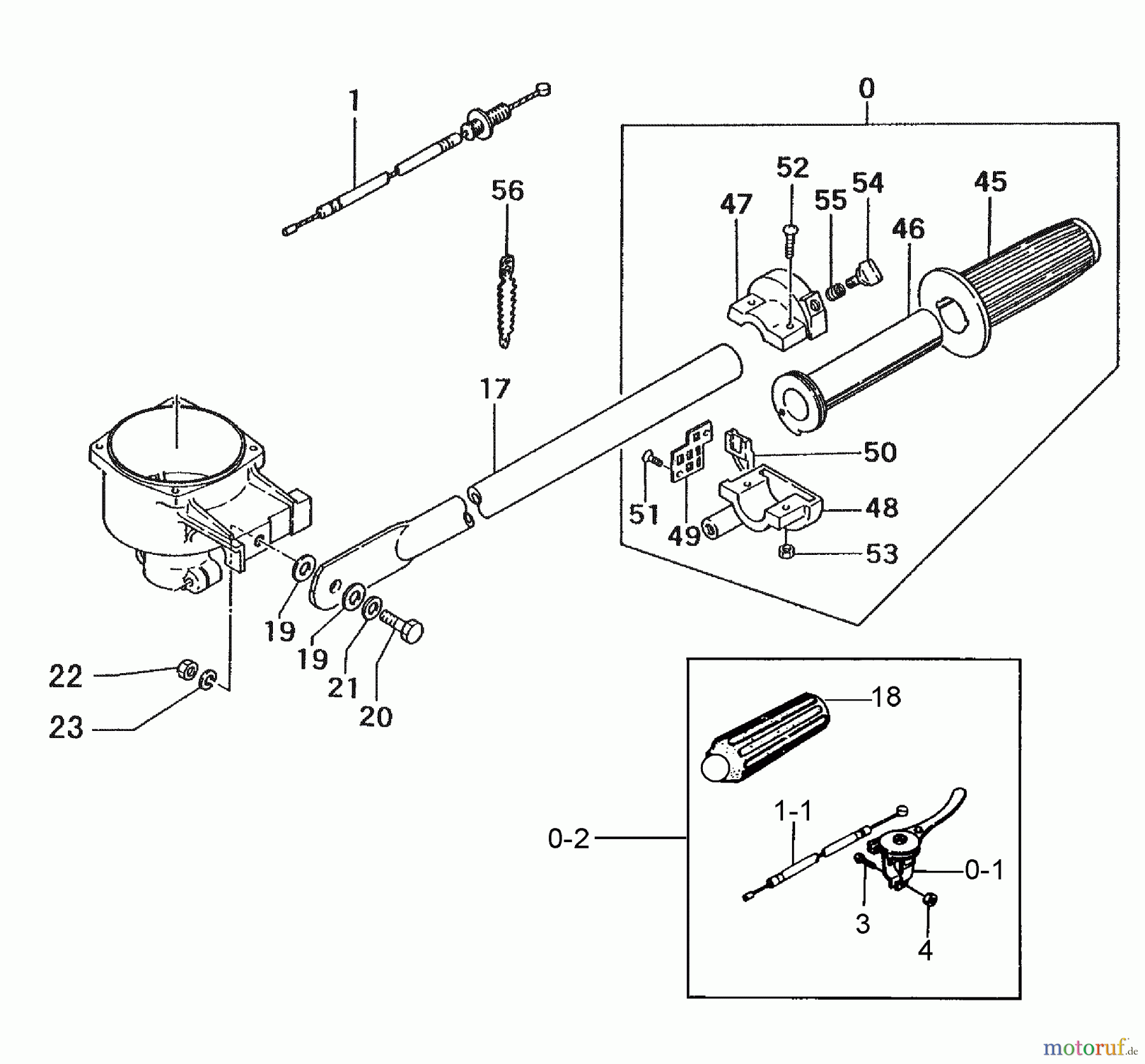  Tanaka Botsmotoren TOB-300 - Tanaka 3HP Outboard Motor Steering Arm, Throttle, Twist Grip