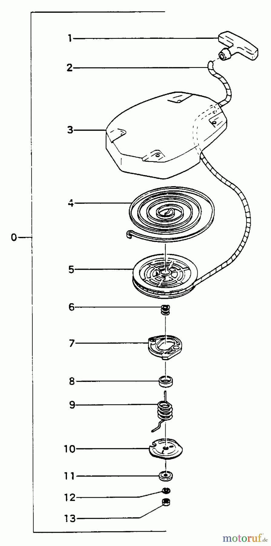 Tanaka Botsmotoren TOB-550 - Tanaka 5.5HP Outboard Motor Recoil Starter