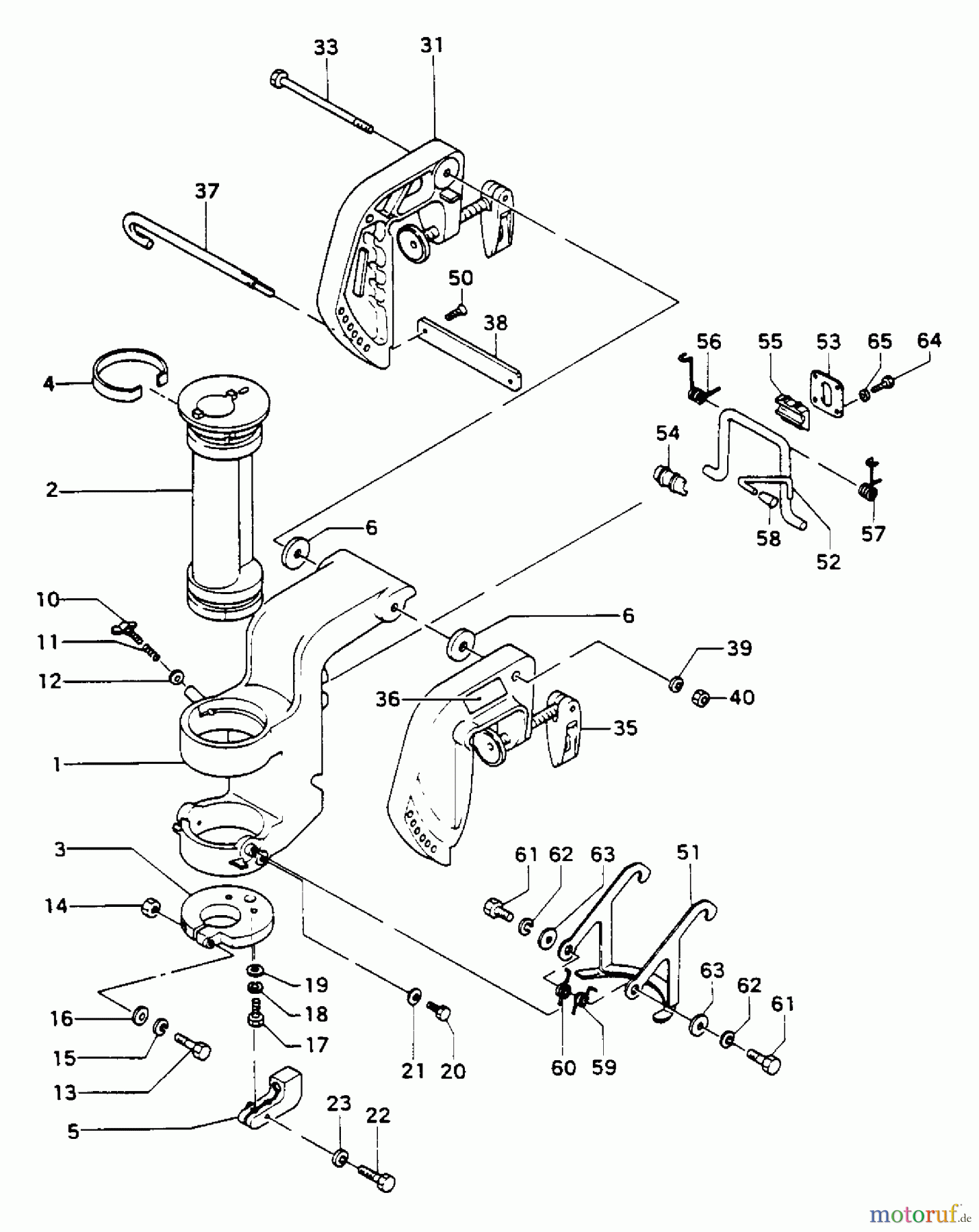 Tanaka Botsmotoren TOB-550 - Tanaka 5.5HP Outboard Motor Transom Bracket & Clamp Bracket