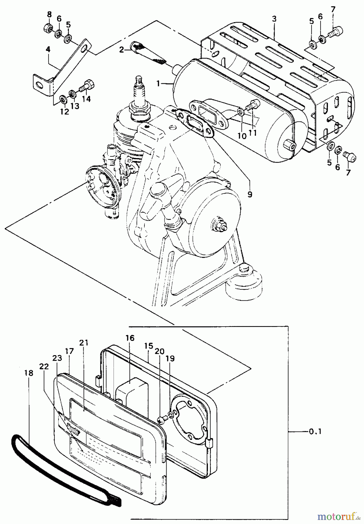 Tanaka Stromerzeuger QEG-250 - Tanaka Portable Generator Air Cleaner & Muffler