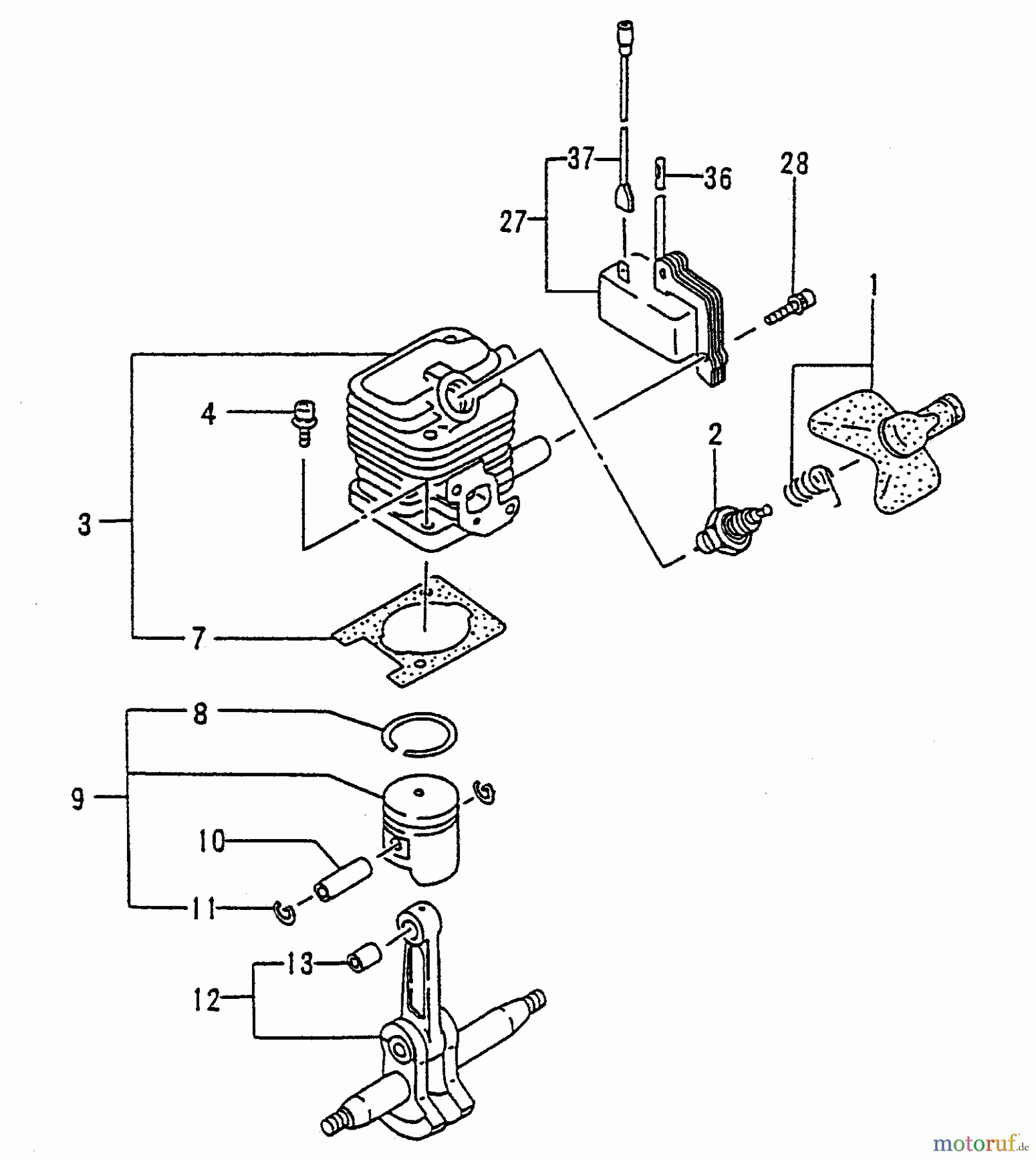  Tanaka Heckenscheeren THT-2000 - Tanaka Hedge Trimmer Cylinder, Piston, Crankshaft