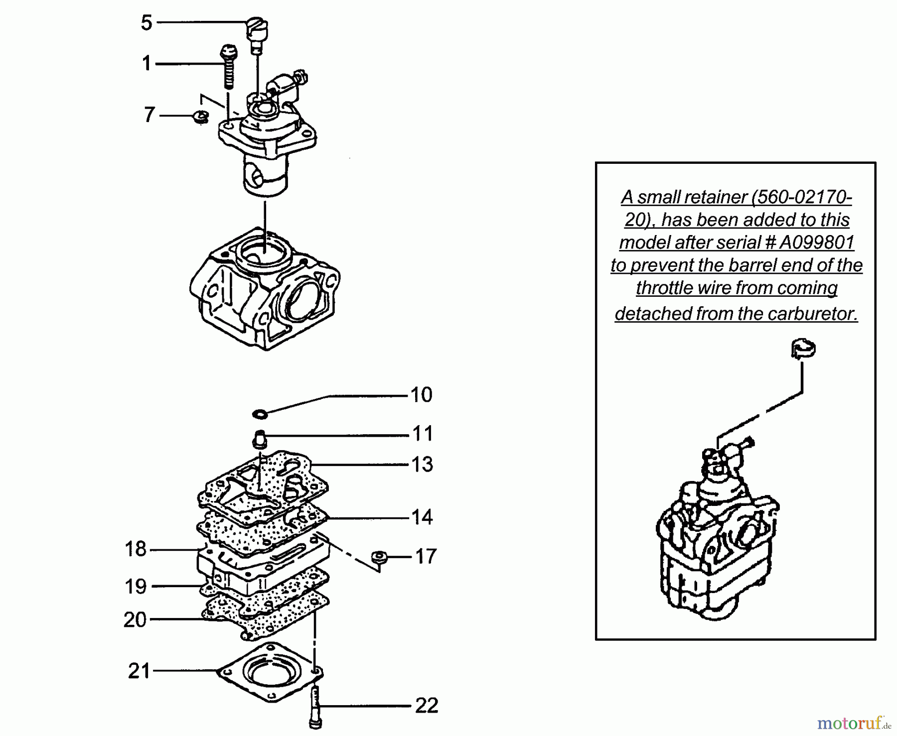 Tanaka Heckenscheeren THT-2100 - Tanaka Hedge Trimmer Carburetor