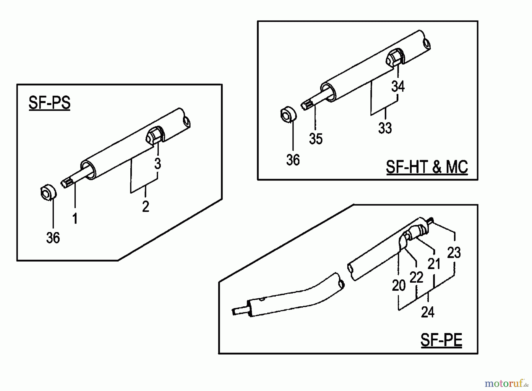 Tanaka Zubehör TBC-SF - Tanaka Smart Fit Attachments Smart Fit Drive Shafts