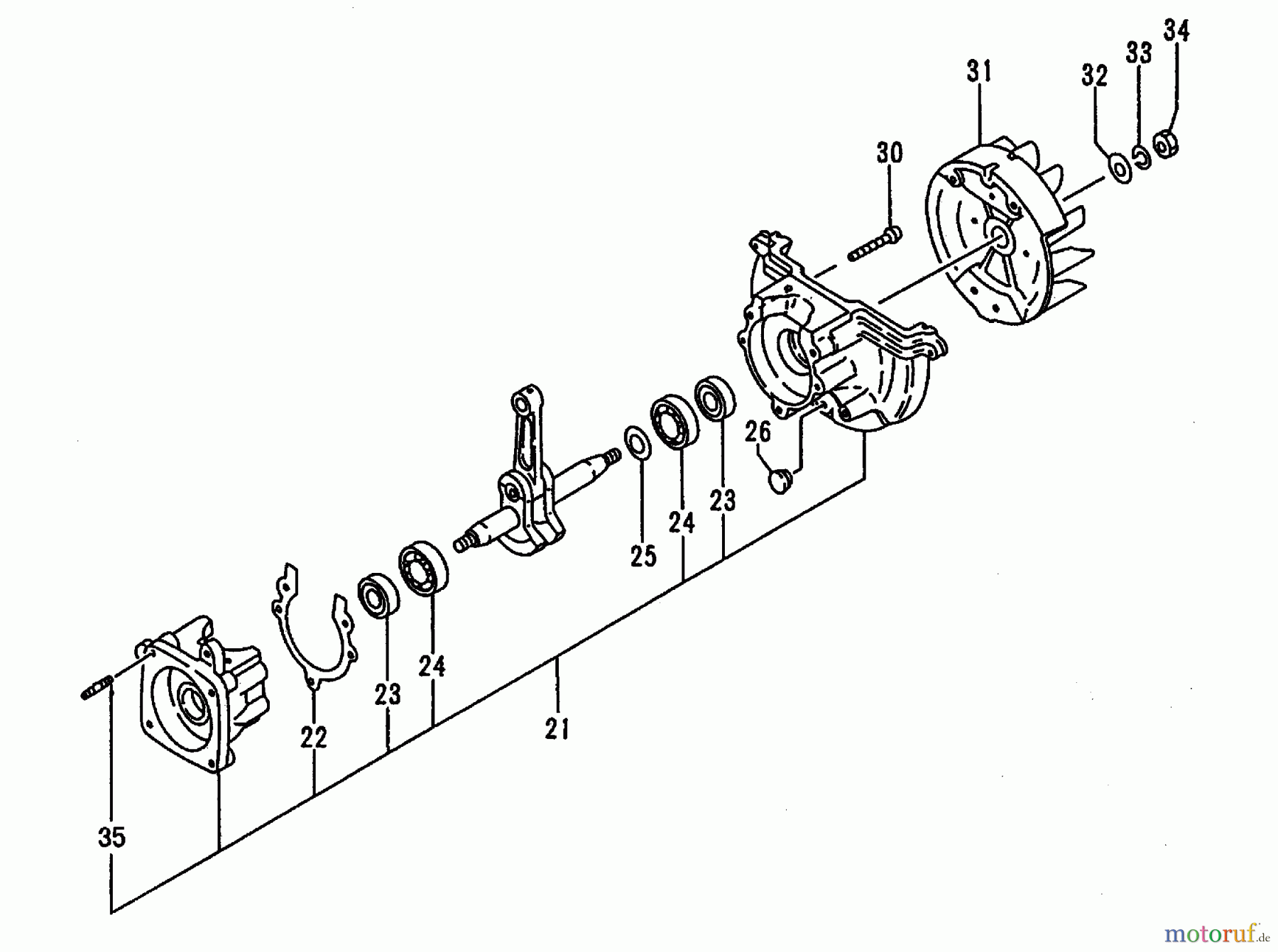 Tanaka Heckenscheeren THT-210S - Tanaka Hedge Trimmer Crankcase & Flywheel