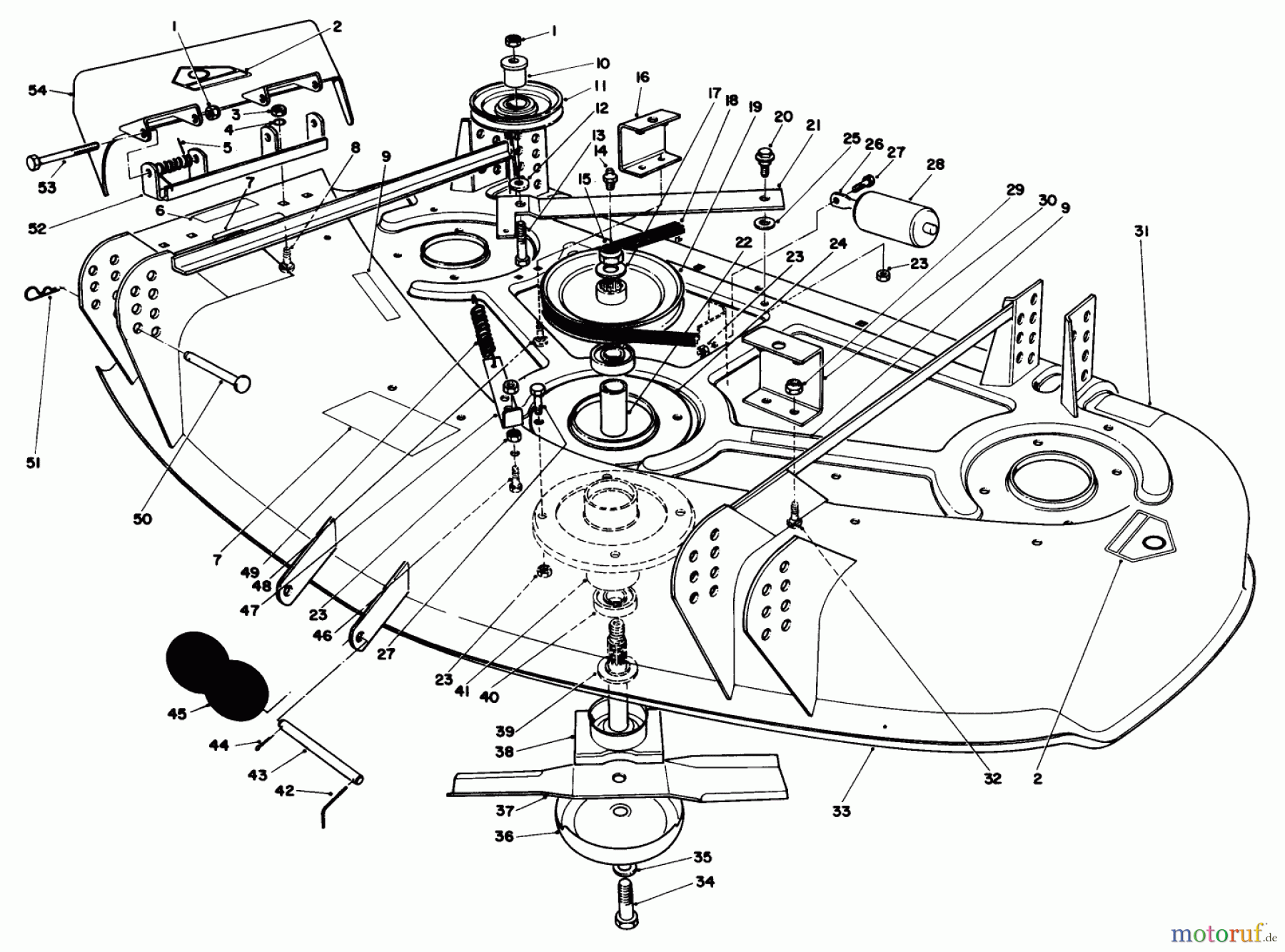 Toro Neu Mowers, Deck Assembly Only 30544 (117/120) - Toro 44