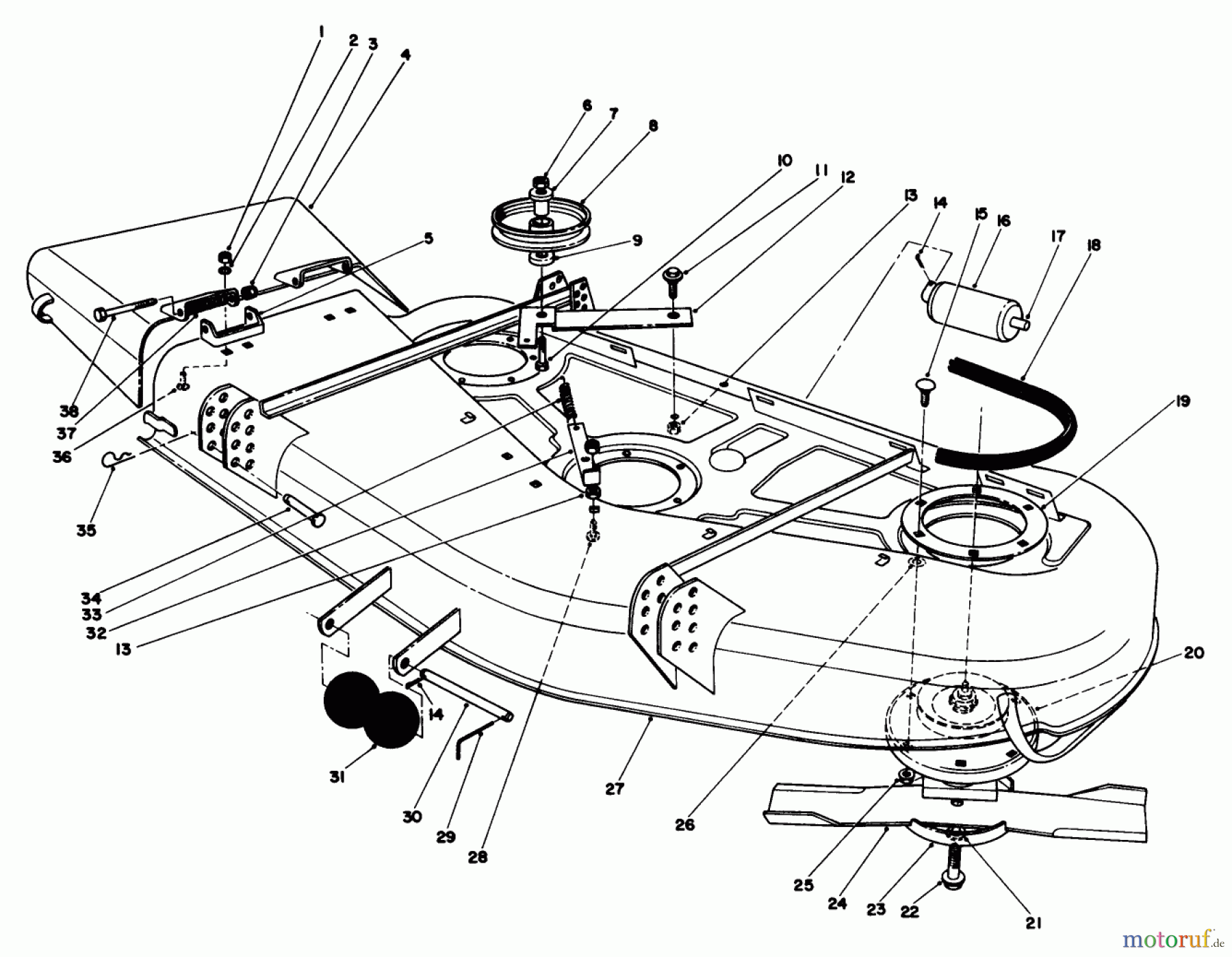 Toro Neu Mowers, Deck Assembly Only 30544 (117/120) - Toro 44