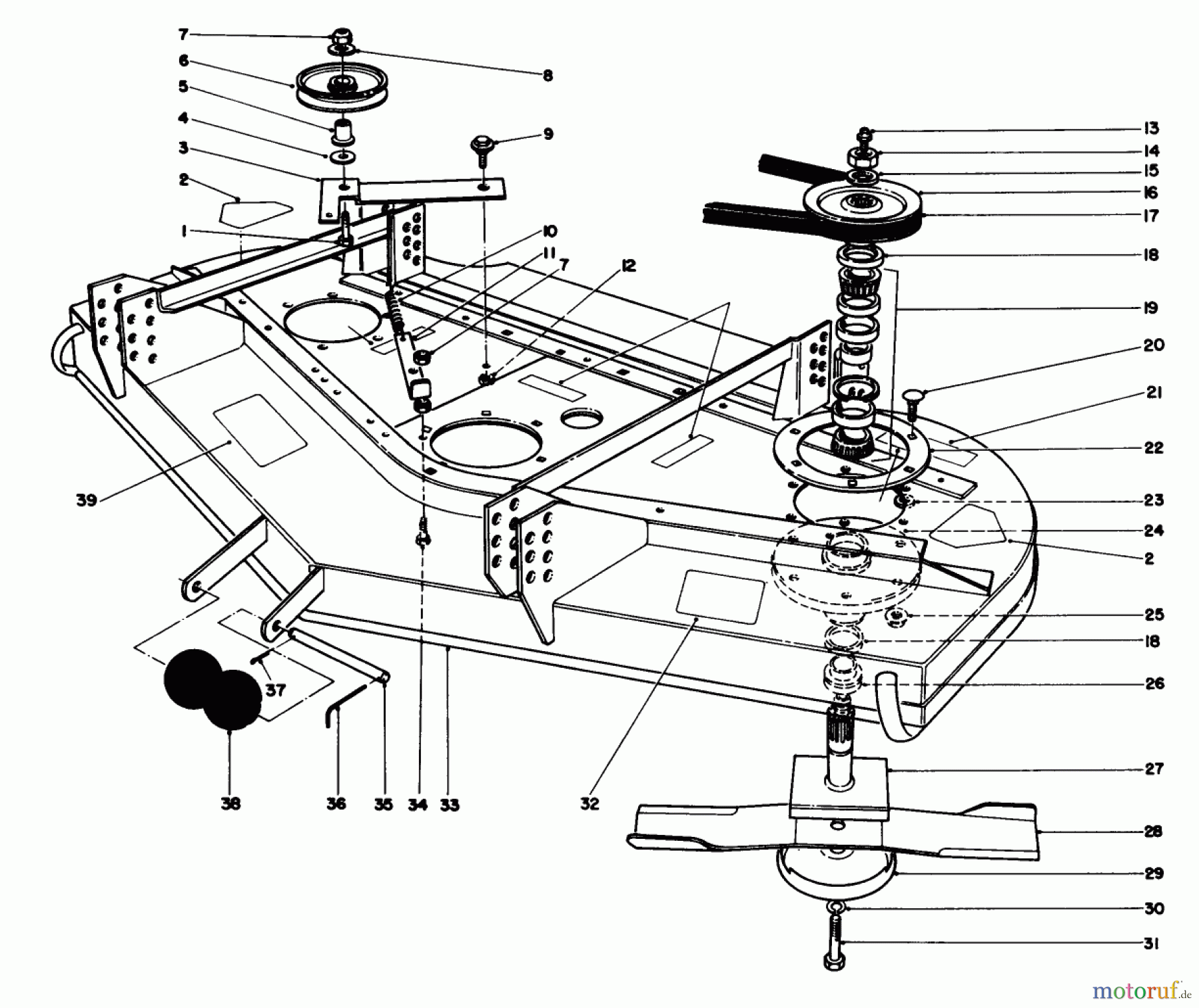 Toro Neu Mowers, Deck Assembly Only 30544 (117/120) - Toro 44