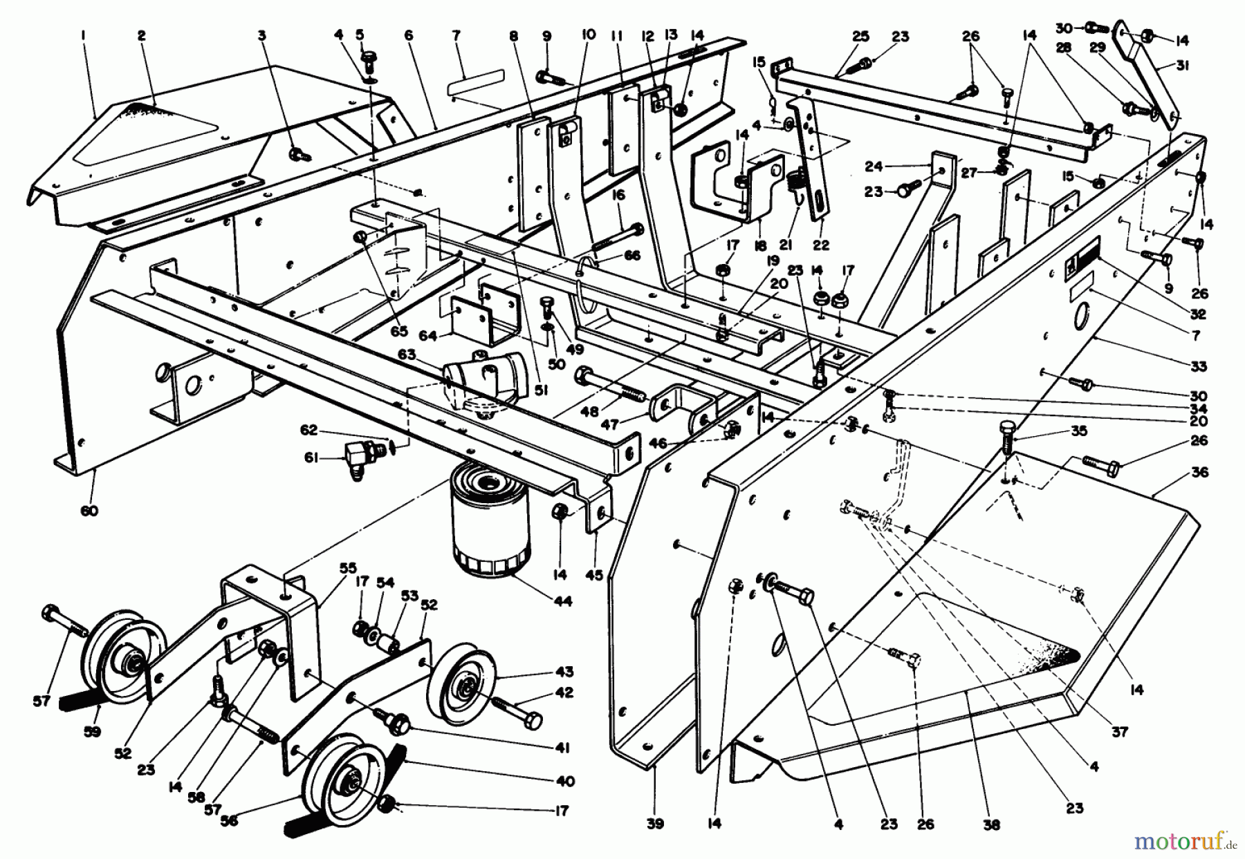Toro Neu Mowers, Deck Assembly Only 30544 (117/120) - Toro 44