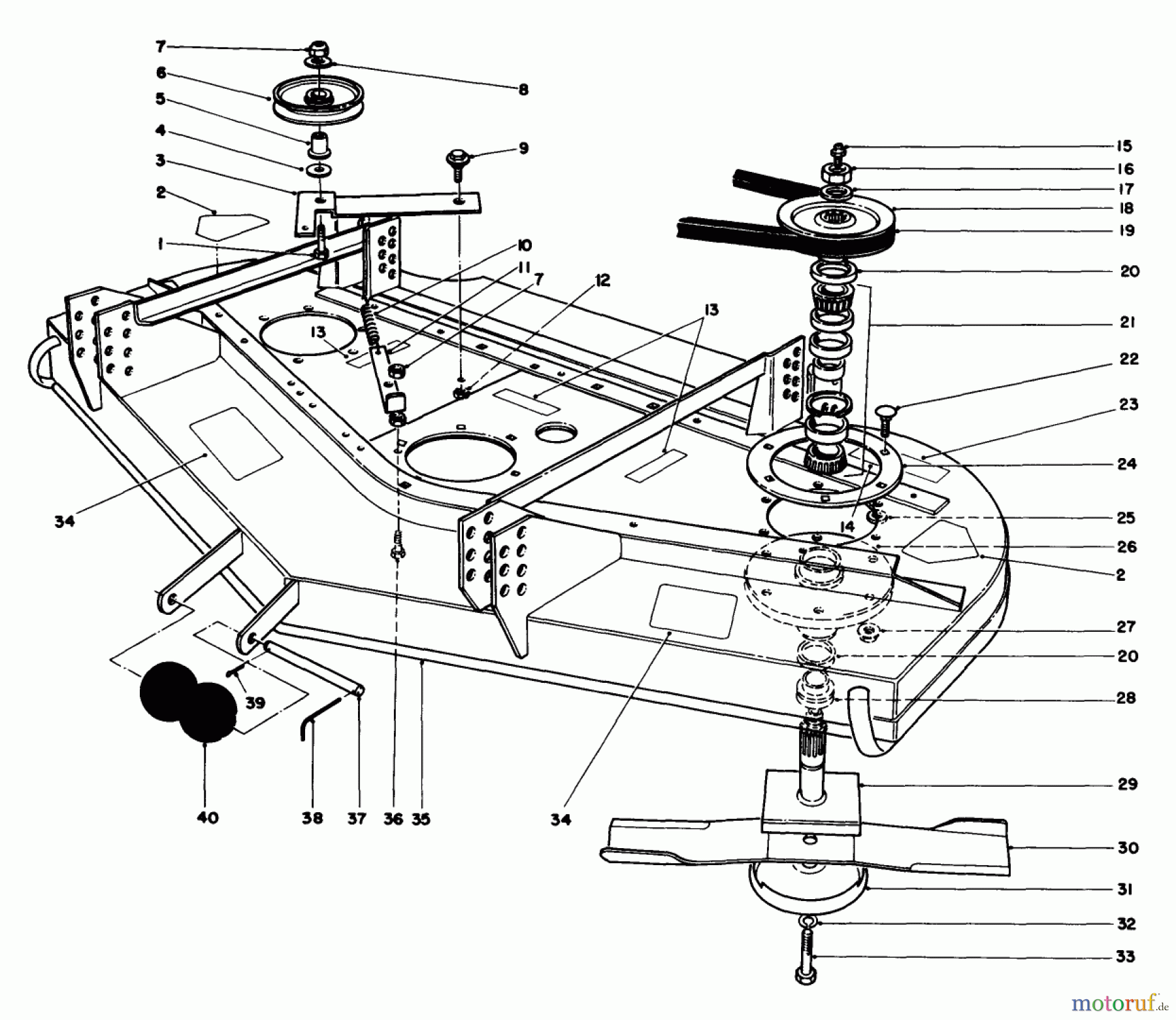  Toro Neu Mowers, Deck Assembly Only 30544 (117/120) - Toro 44