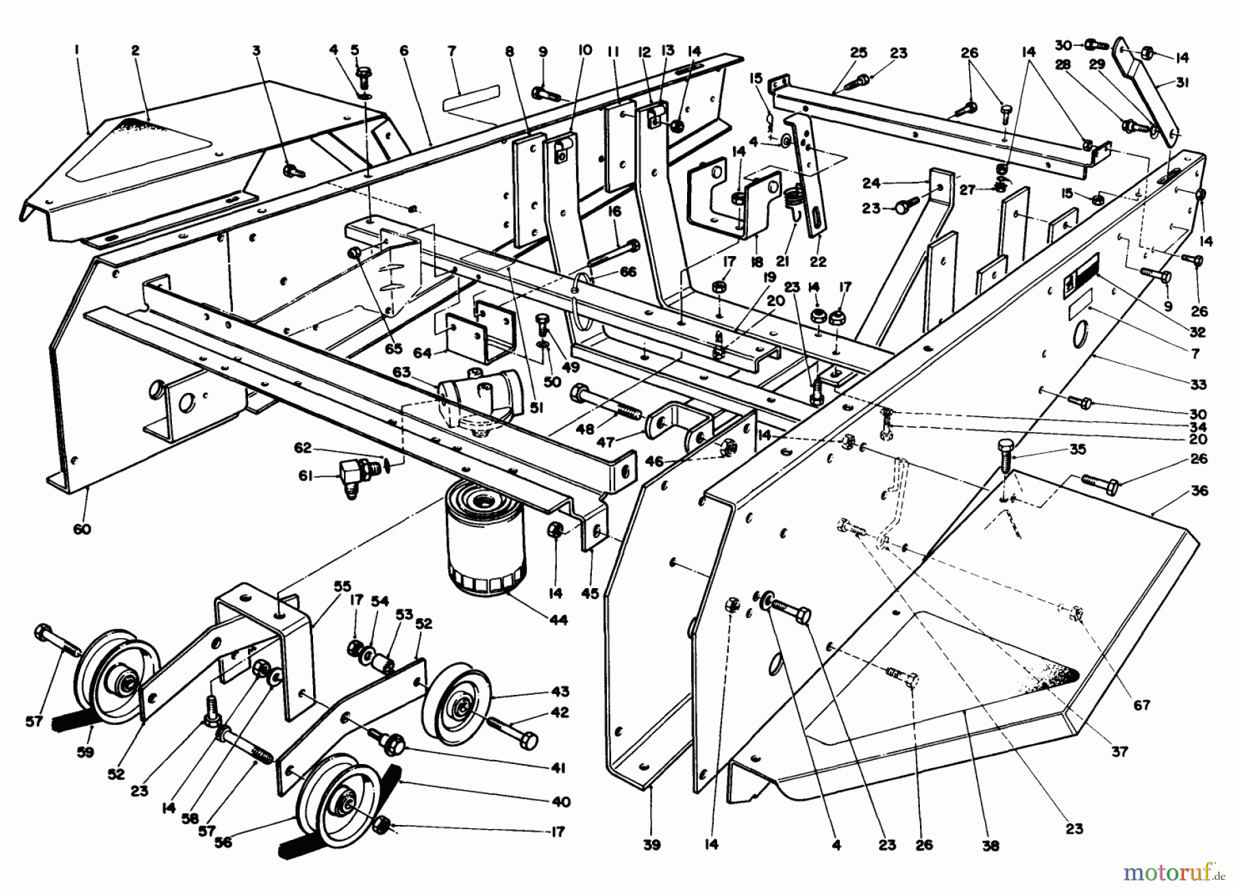  Toro Neu Mowers, Deck Assembly Only 30544 (117/120) - Toro 44