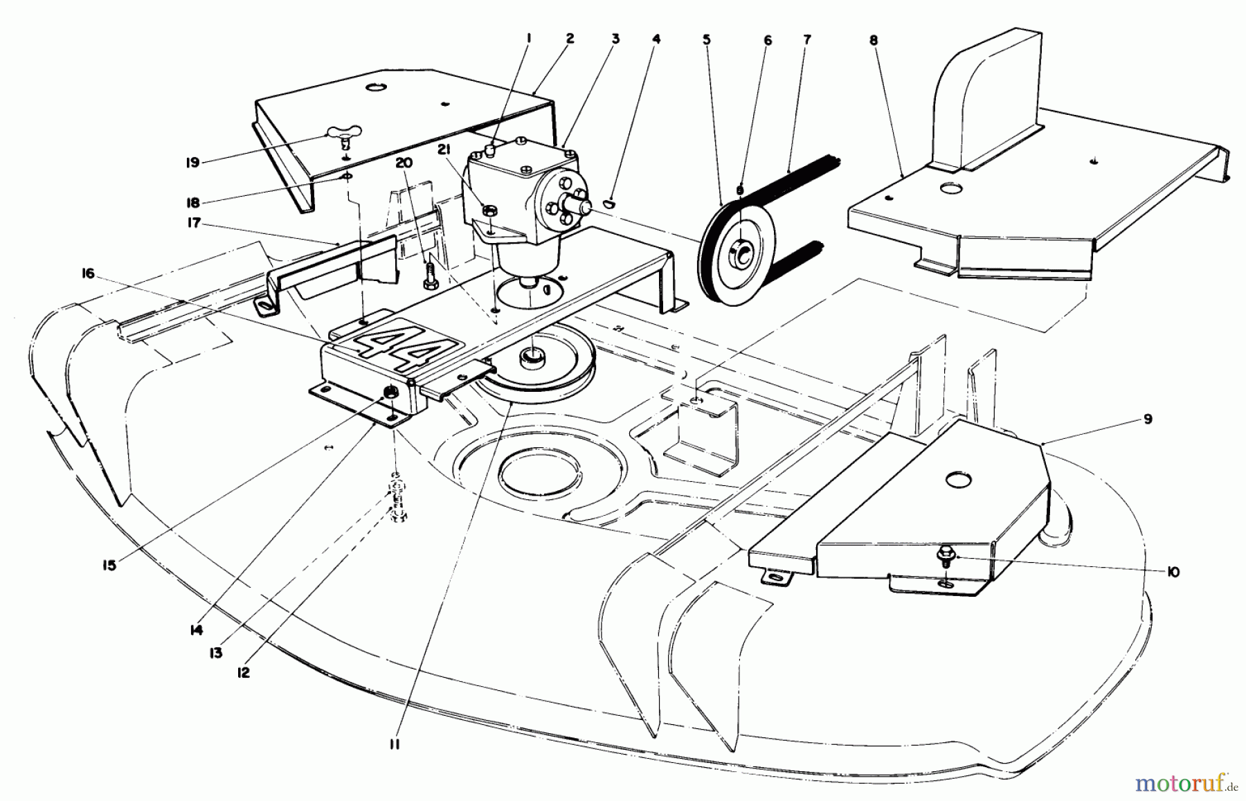 Toro Neu Mowers, Deck Assembly Only 30544 (117/120) - Toro 44
