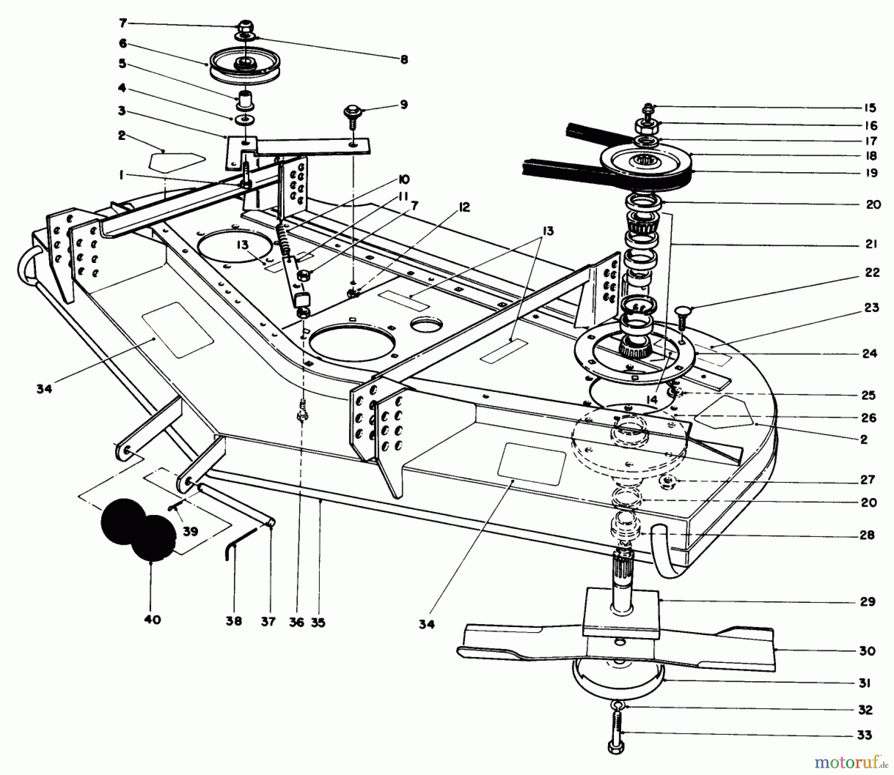  Toro Neu Mowers, Deck Assembly Only 30544 (117/120) - Toro 44