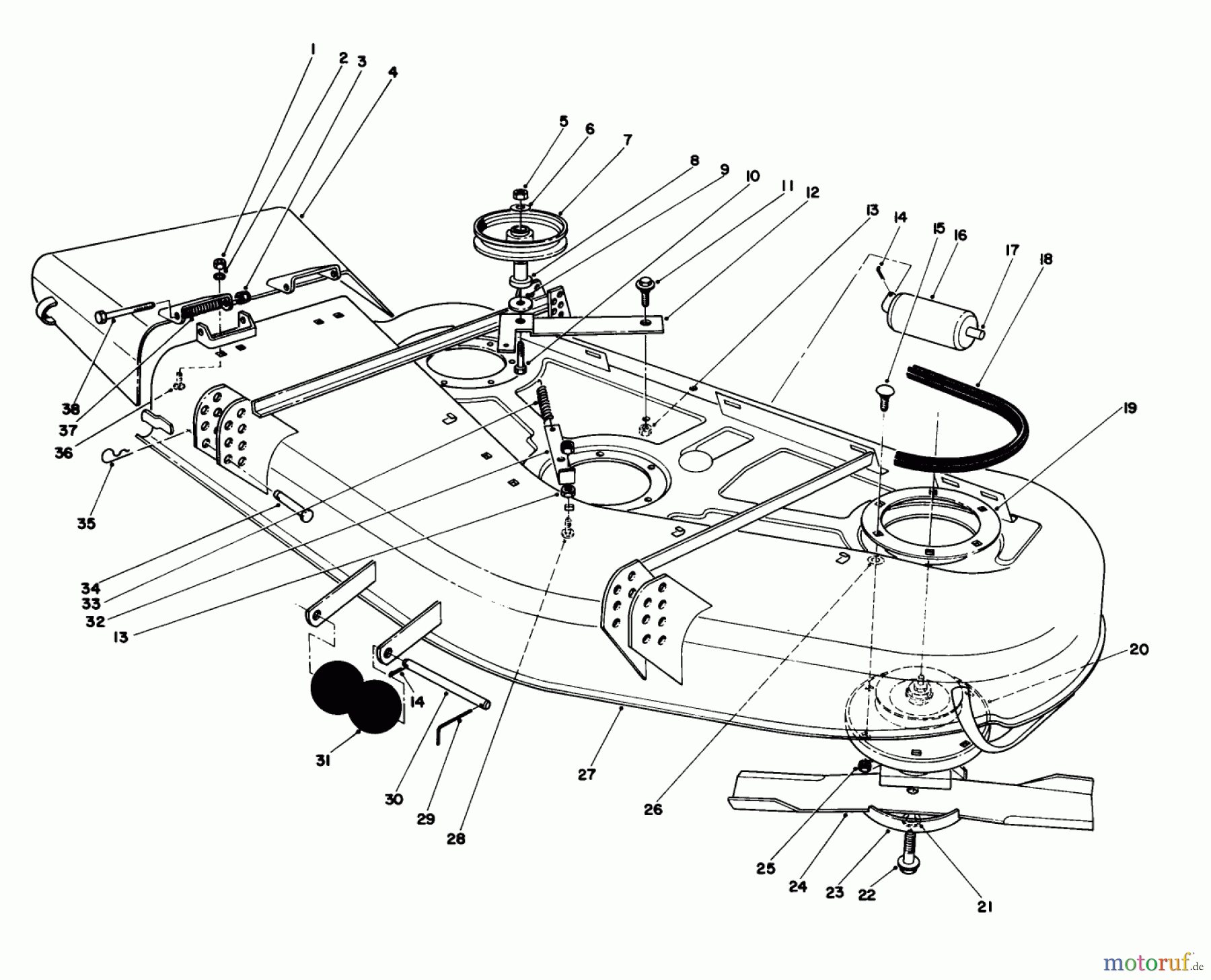 Toro Neu Mowers, Deck Assembly Only 30544 (120) - Toro 44