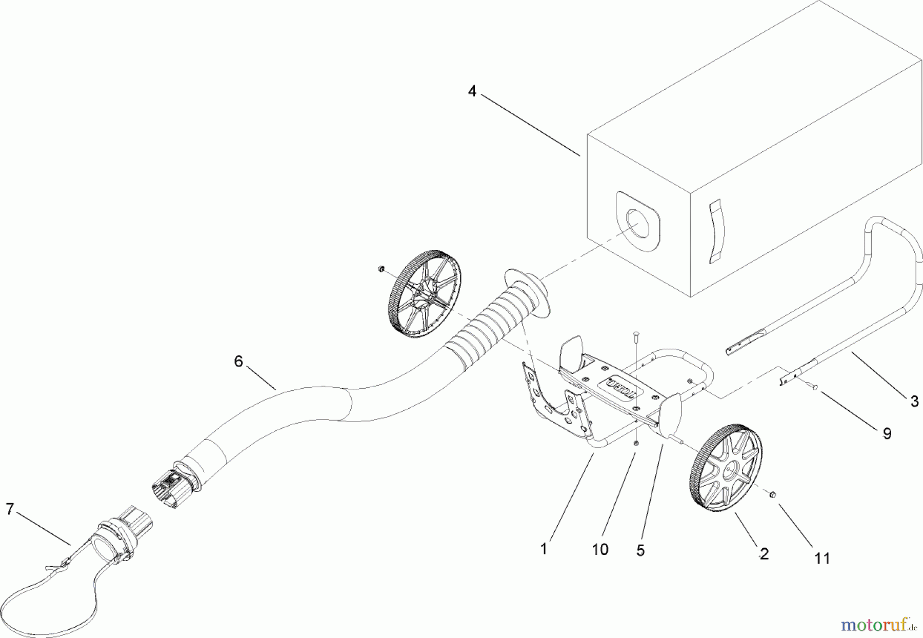  Toro Neu Accessories, Blower/Vacuum/Chipper/Shredder 51611 - Toro Leaf Collection Cart, 2004 (240000001-240999999) CART ASSEMBLY