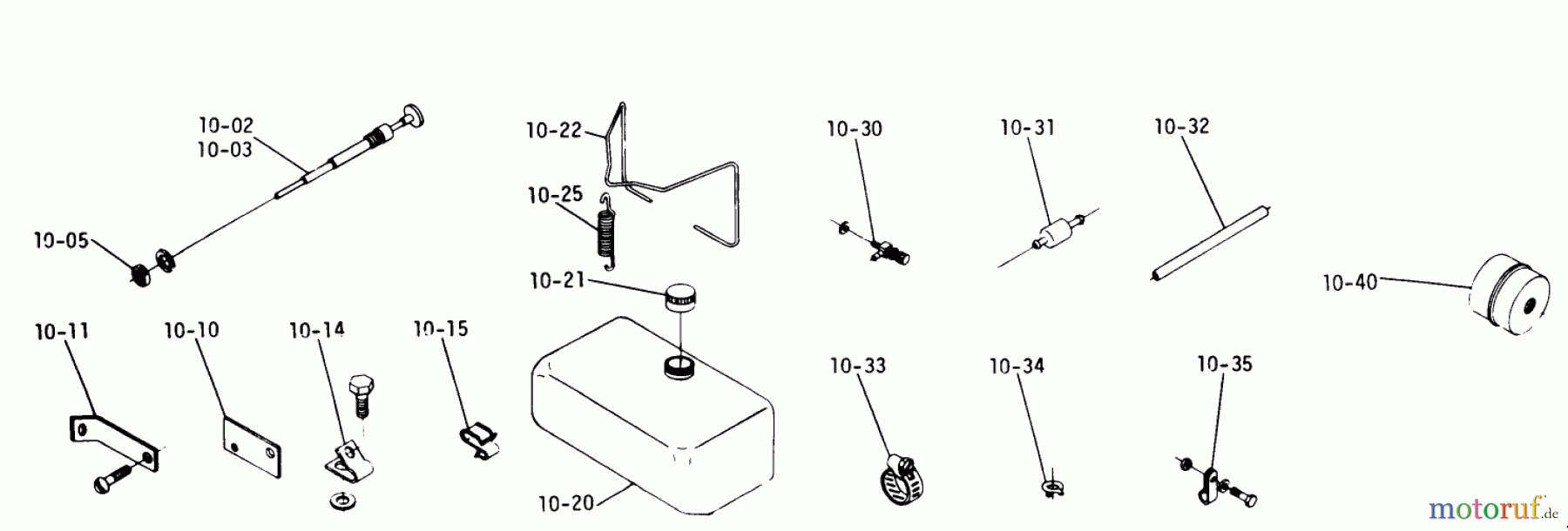  Toro Neu Mowers, Lawn & Garden Tractor Seite 1 2-4300 (A-90) - Toro A-90 Special Tractor, 1974 10.000 FUEL AND EXHAUST SYSTEMS (PLATE 10.1)