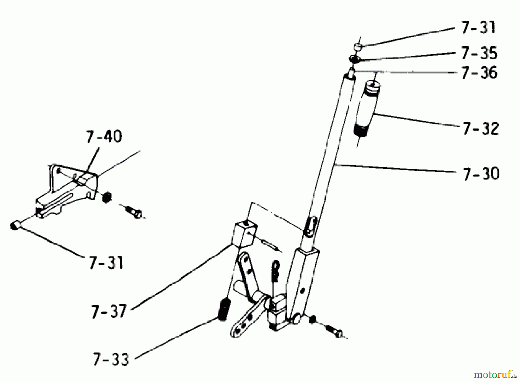 Toro Neu Mowers, Lawn & Garden Tractor Seite 1 2-4300 (A-90) - Toro A-90 Special Tractor, 1974 7.030 MANUAL LIFT LINKAGE (PLATE 7.2)