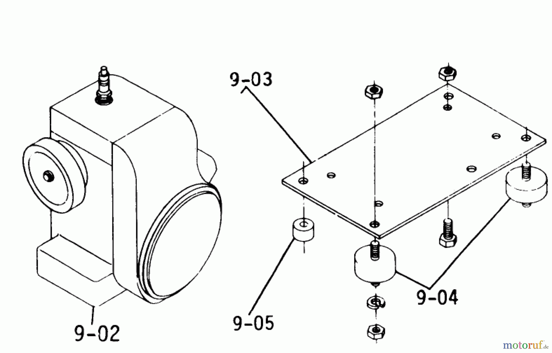 Toro Neu Mowers, Lawn & Garden Tractor Seite 1 2-4300 (A-90) - Toro A-90 Special Tractor, 1974 9.000 ENGINE (PLATE 9.1)