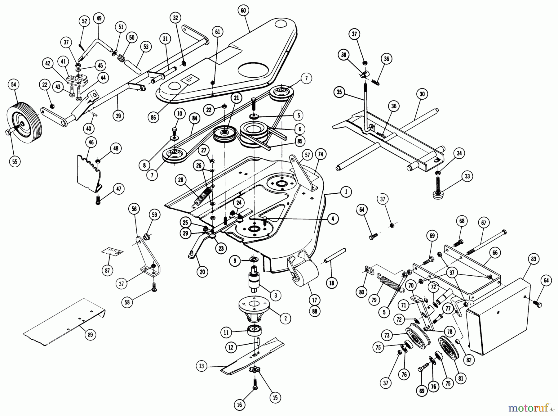 Toro Neu Mowers, Lawn & Garden Tractor Seite 1 2-4300 (A-90) - Toro A-90 Special Tractor, 1974 ROTARY MOWER MODEL 5-0602