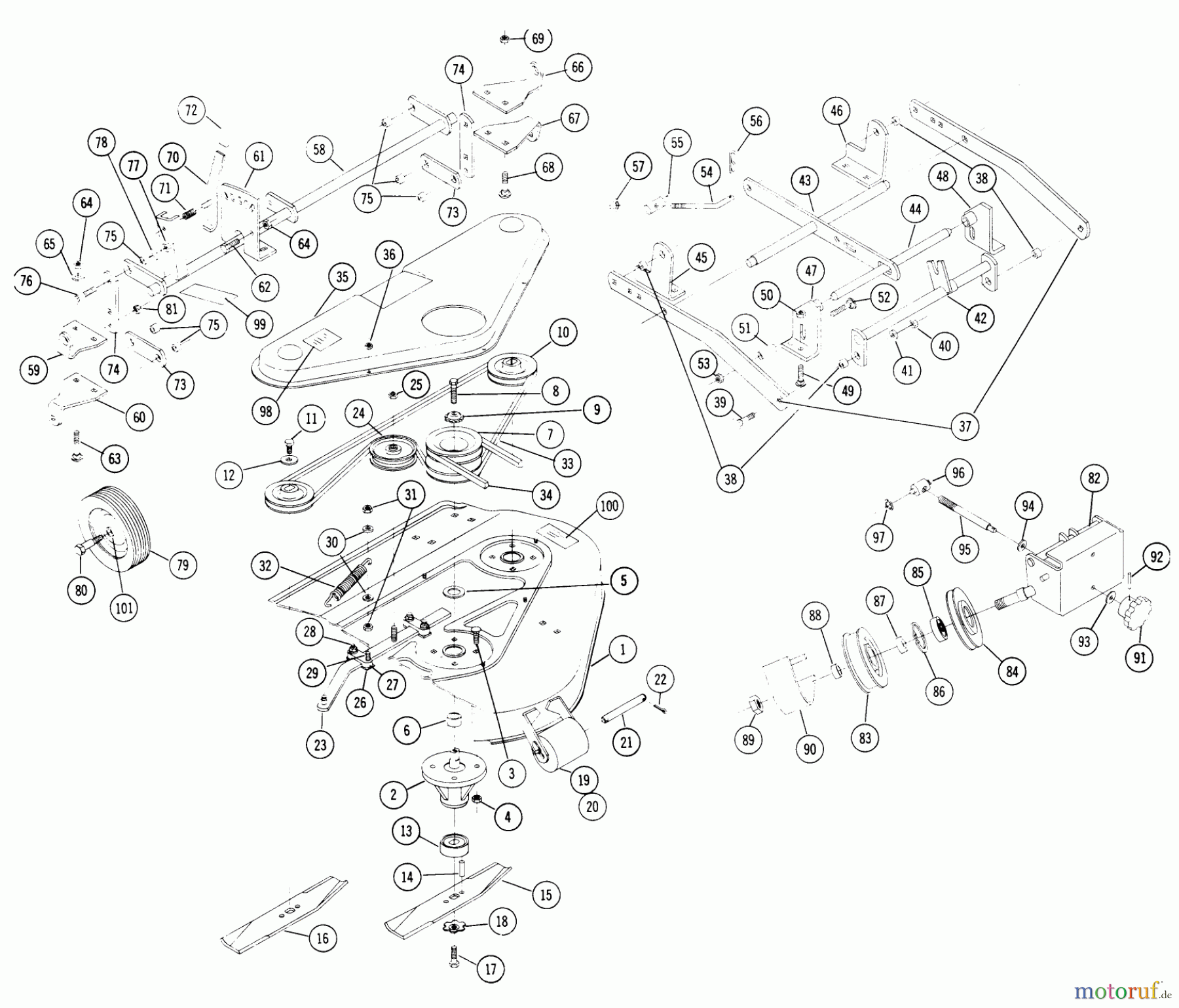 Toro Neu Mowers, Deck Assembly Only 5-0720 - Toro 36