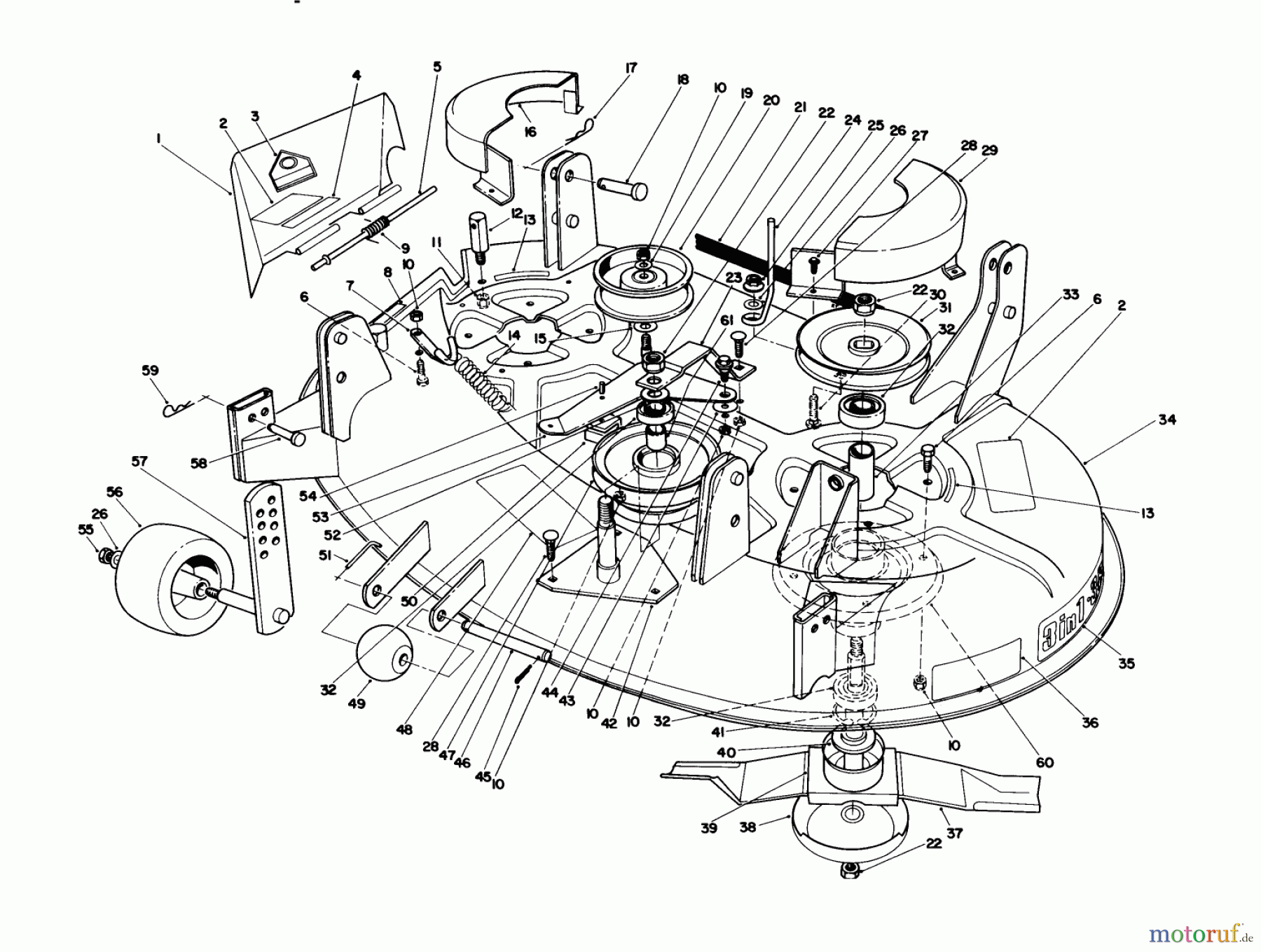 Toro Neu Mowers, Deck Assembly Only 55650 - Toro 38