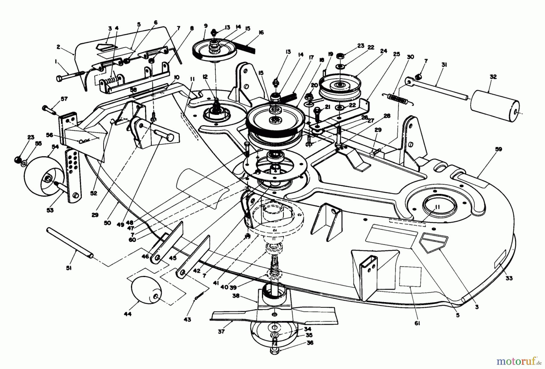 Toro Neu Mowers, Rear-Engine Rider 55620 - Toro HMR-1600, 1989 (9000001-9999999) 44