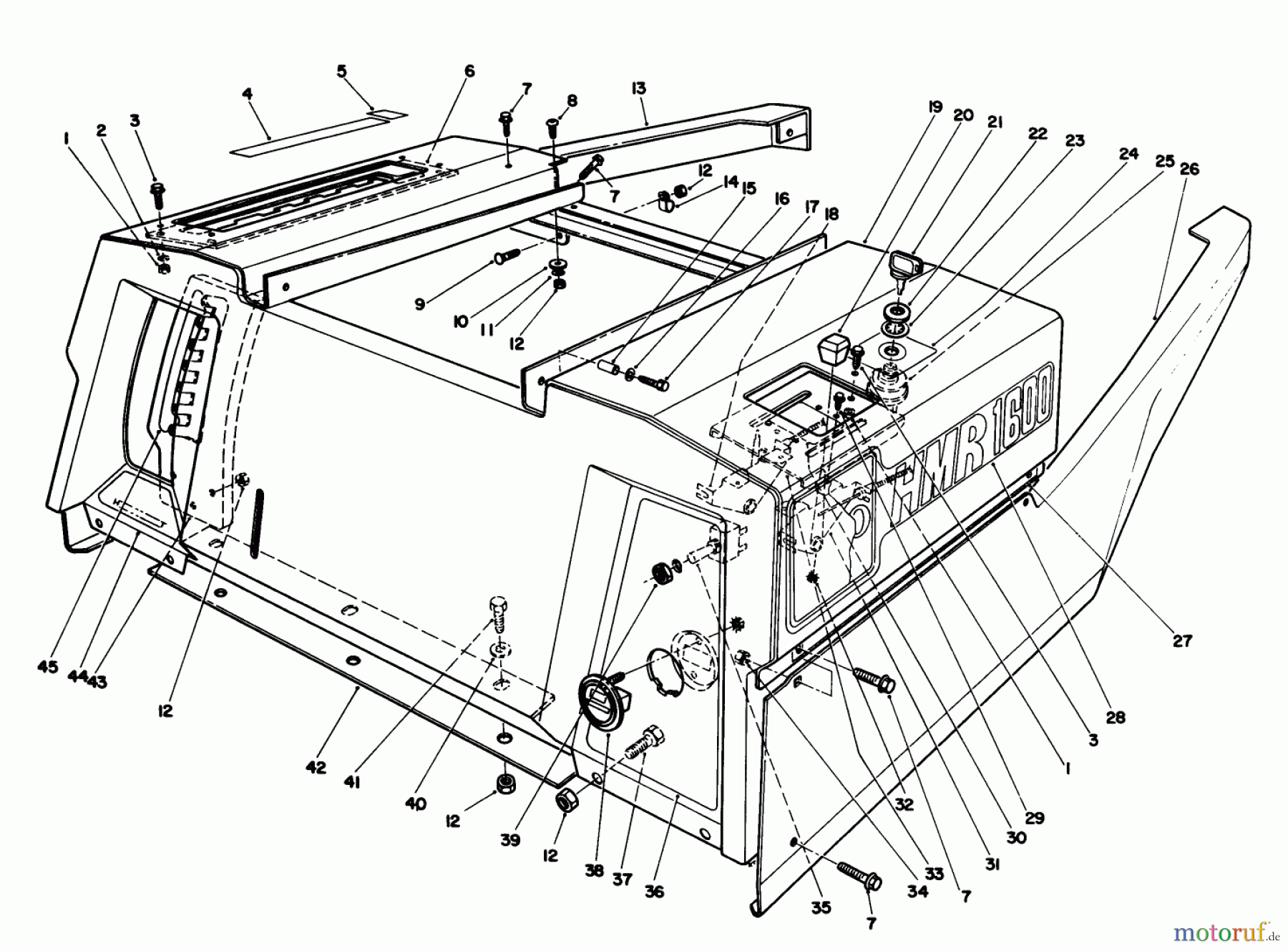 Toro Neu Mowers, Rear-Engine Rider 55620 - Toro HMR-1600, 1989 (9000001-9999999) BODY ASSEMBLY