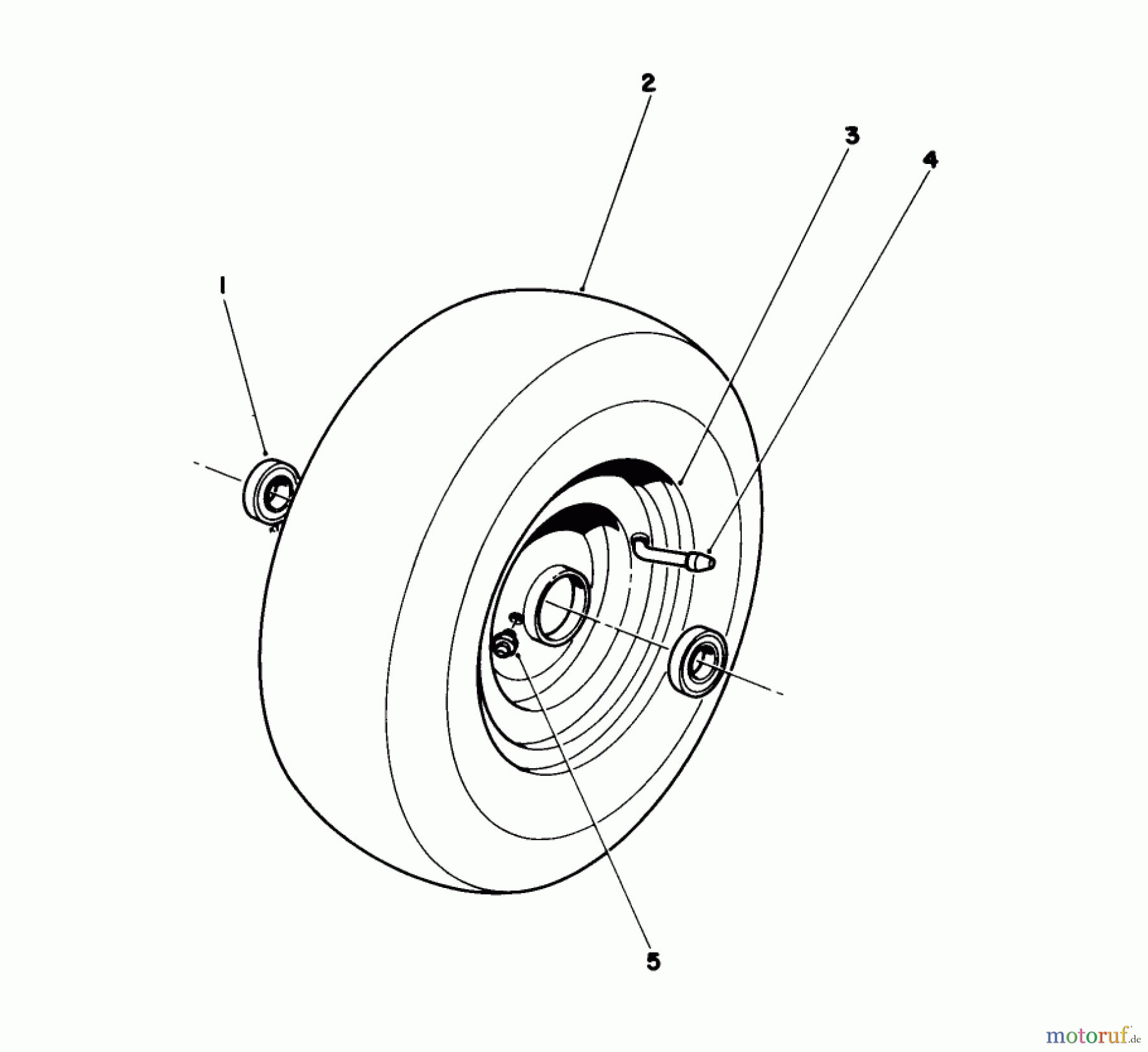 Toro Neu Mowers, Rear-Engine Rider 55620 - Toro HMR-1600, 1989 (9000001-9999999) FRONT WHEEL & TIRE ASSEMBLY