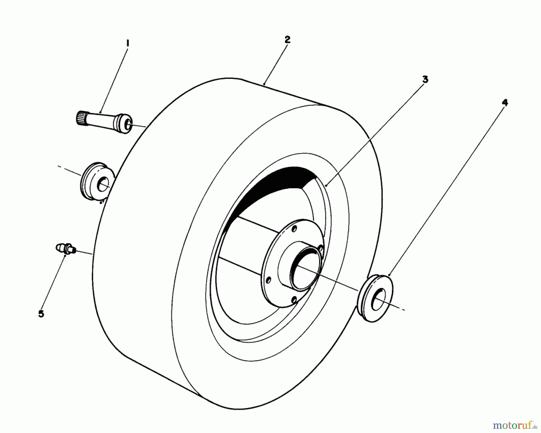 Toro Neu Mowers, Rear-Engine Rider 55620 - Toro HMR-1600, 1989 (9000001-9999999) REAR TIRE & WHEEL ASSEMBLY
