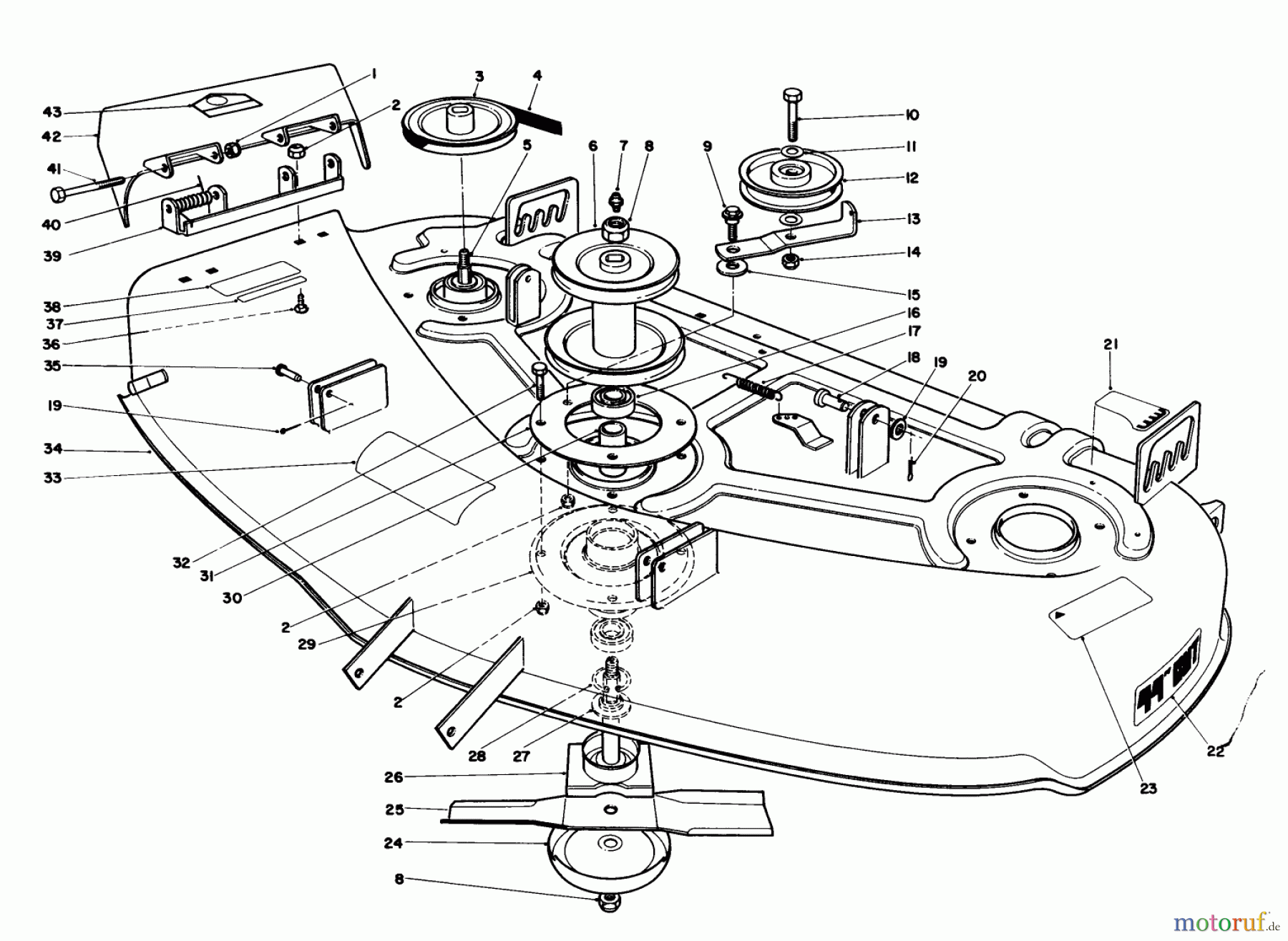 Toro Neu Mowers, Deck Assembly Only 57358 - Toro 44