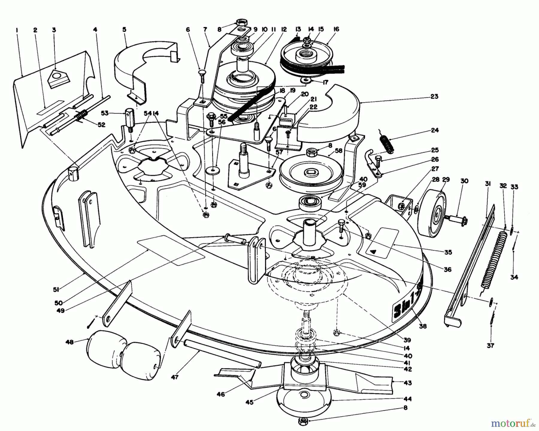  Toro Neu Mowers, Lawn & Garden Tractor Seite 1 57365 (11-38) - Toro 11-38 Pro Lawn Tractor, 1986 (6000001-6999999) 38