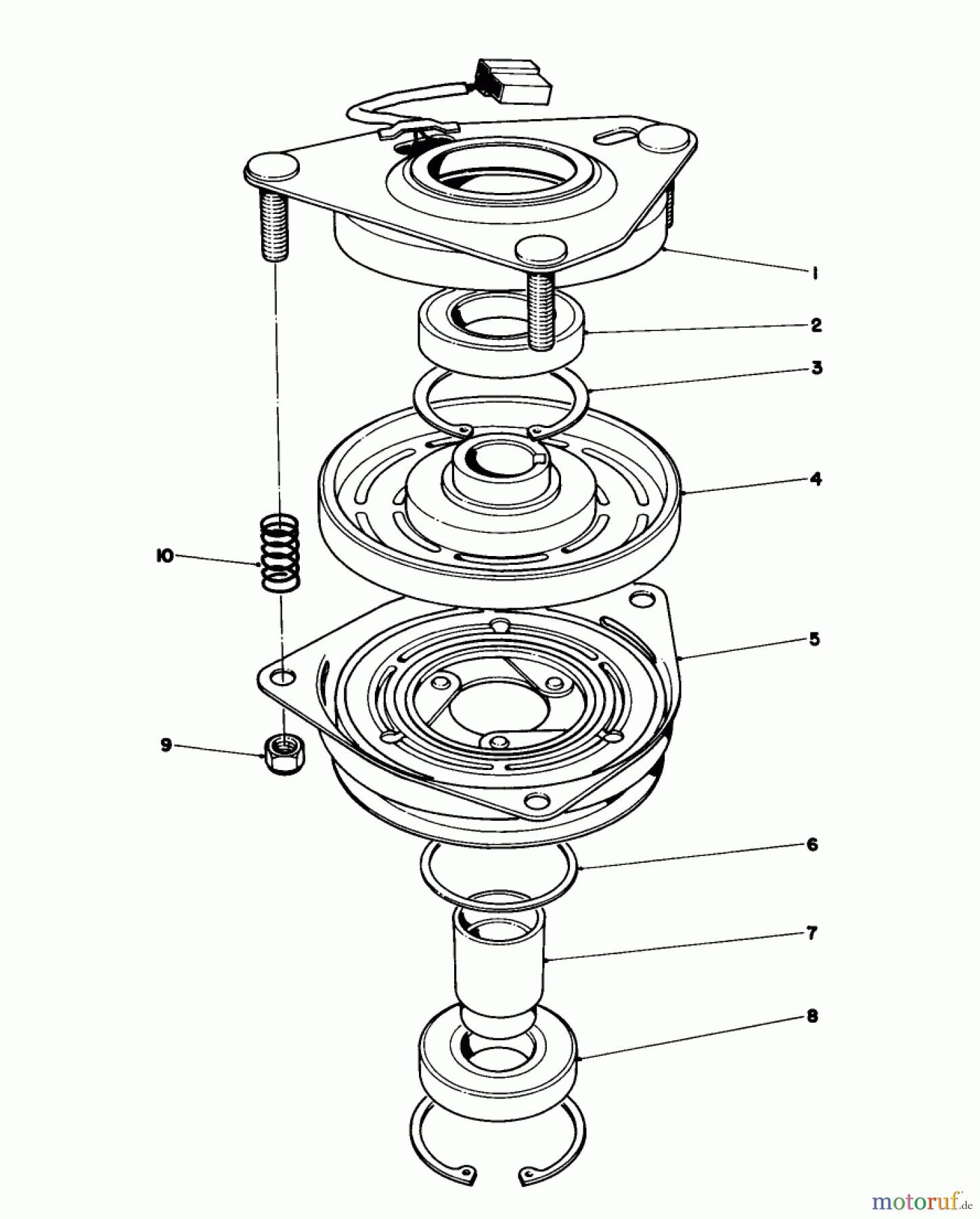 Toro Neu Mowers, Lawn & Garden Tractor Seite 1 57365 (11-38) - Toro 11-38 Pro Lawn Tractor, 1986 (6000001-6999999) CLUTCH ASSEMBLY NO. 44-0770